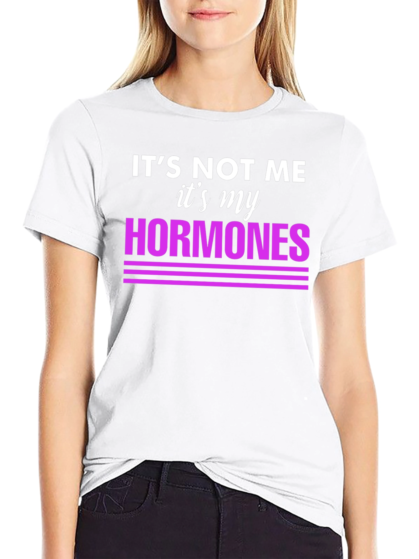 Black It's Not Me, It's My Hormones Funny T-Shirt view 9