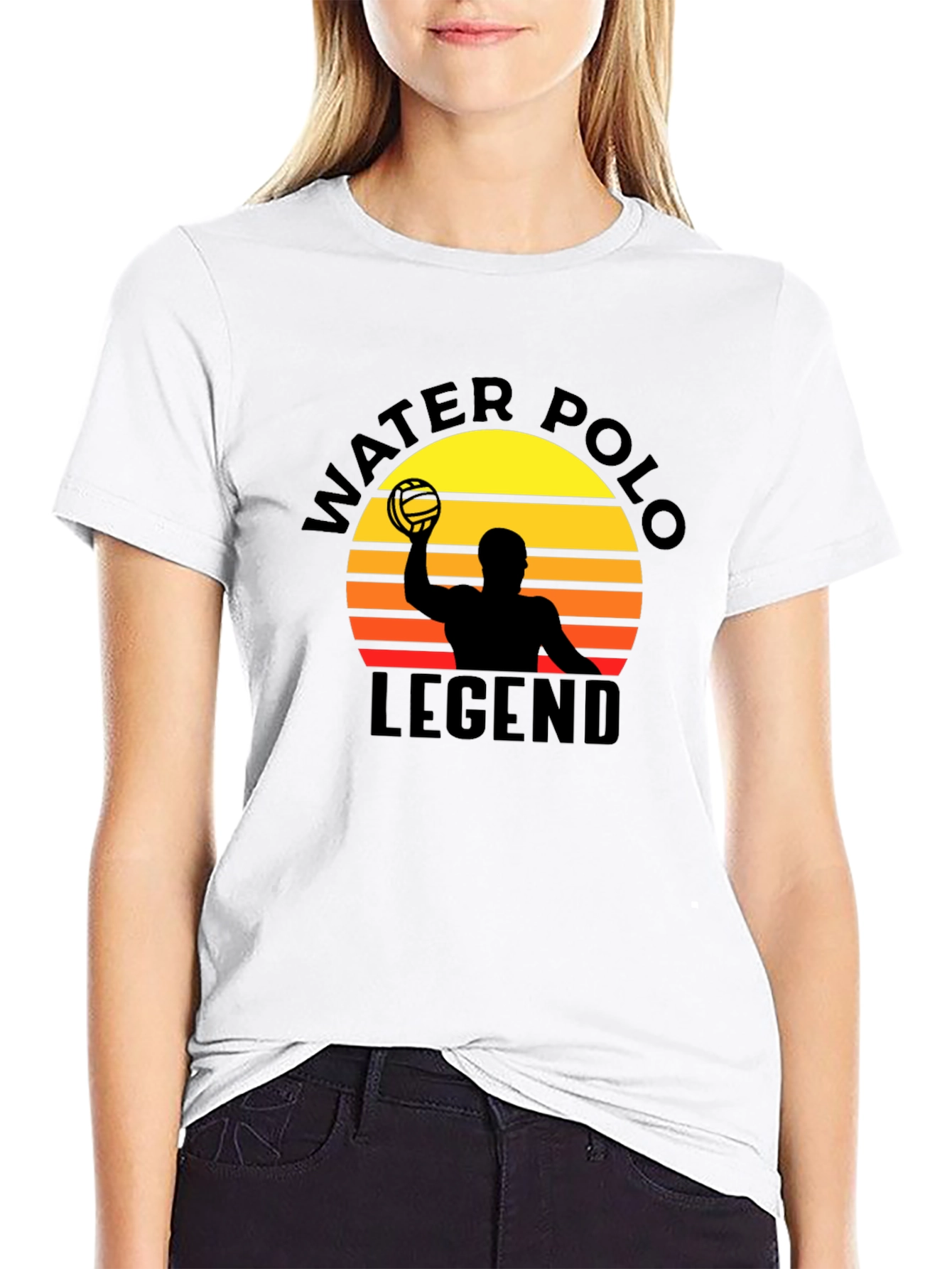 Black Water Polo Legend Graphic Tee - Sunset Design view 9