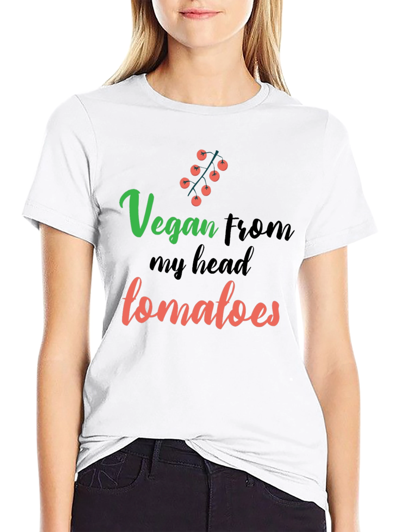 Vegan From My Head Tomatoes Graphic T-Shirt - 9