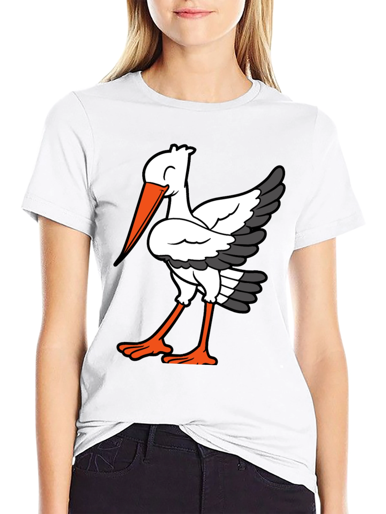 Black Stork Graphic Tee - Casual Comfort T-Shirt view 9