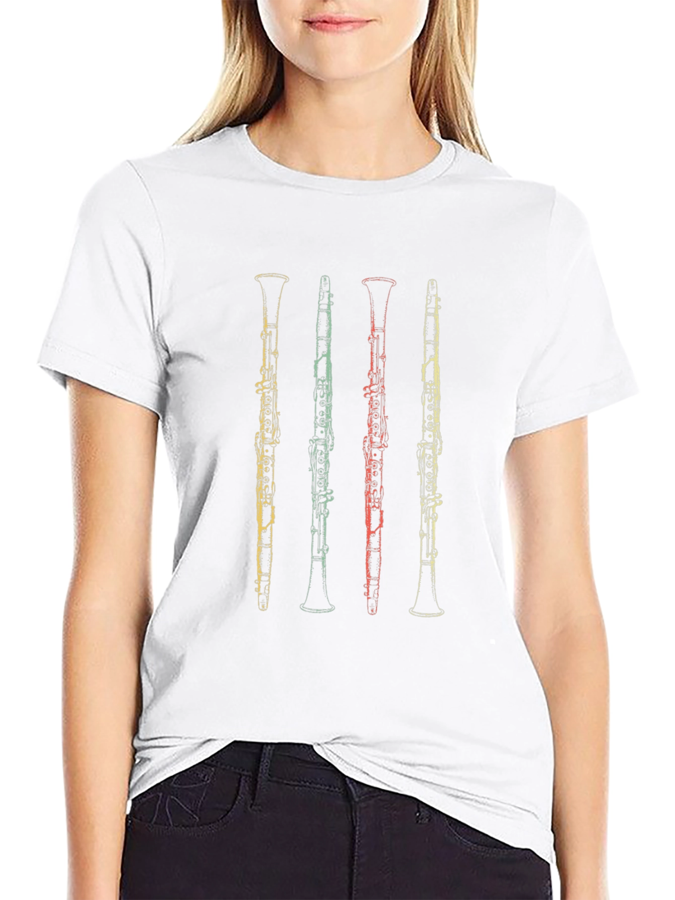 Black Retro Clarinet T-Shirt - Musician Gift view 9