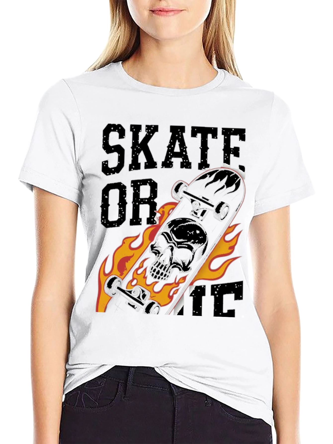 Black Skate or Die Skull Skateboard T-Shirt view 9