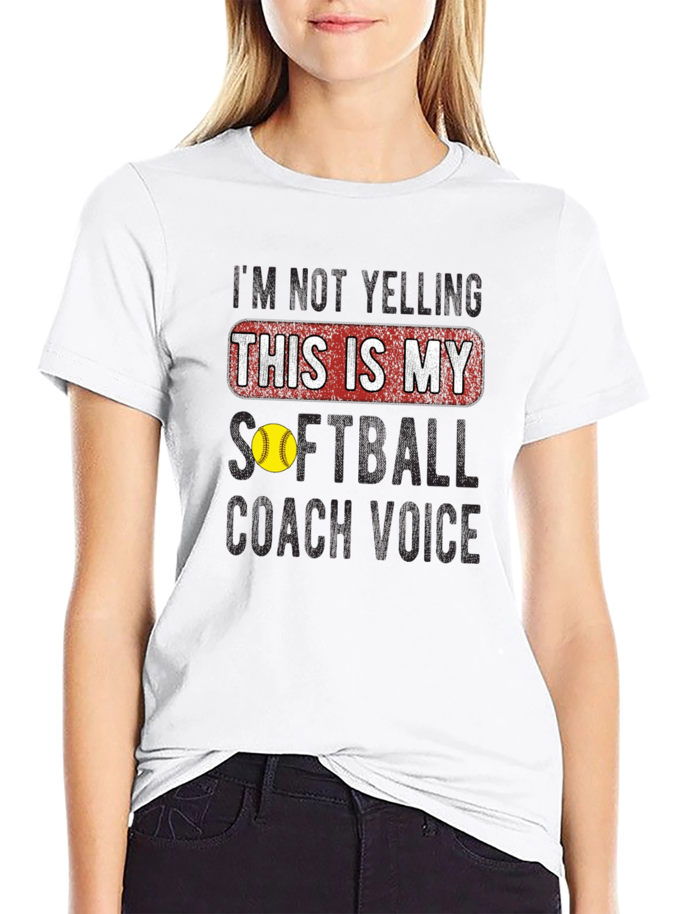 Black Softball Coach Voice T-Shirt view 9