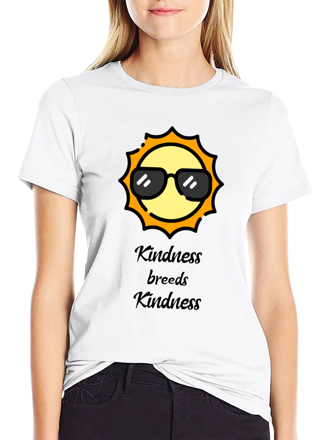 Black Kindness Breeds Kindness Black T-Shirt view 9