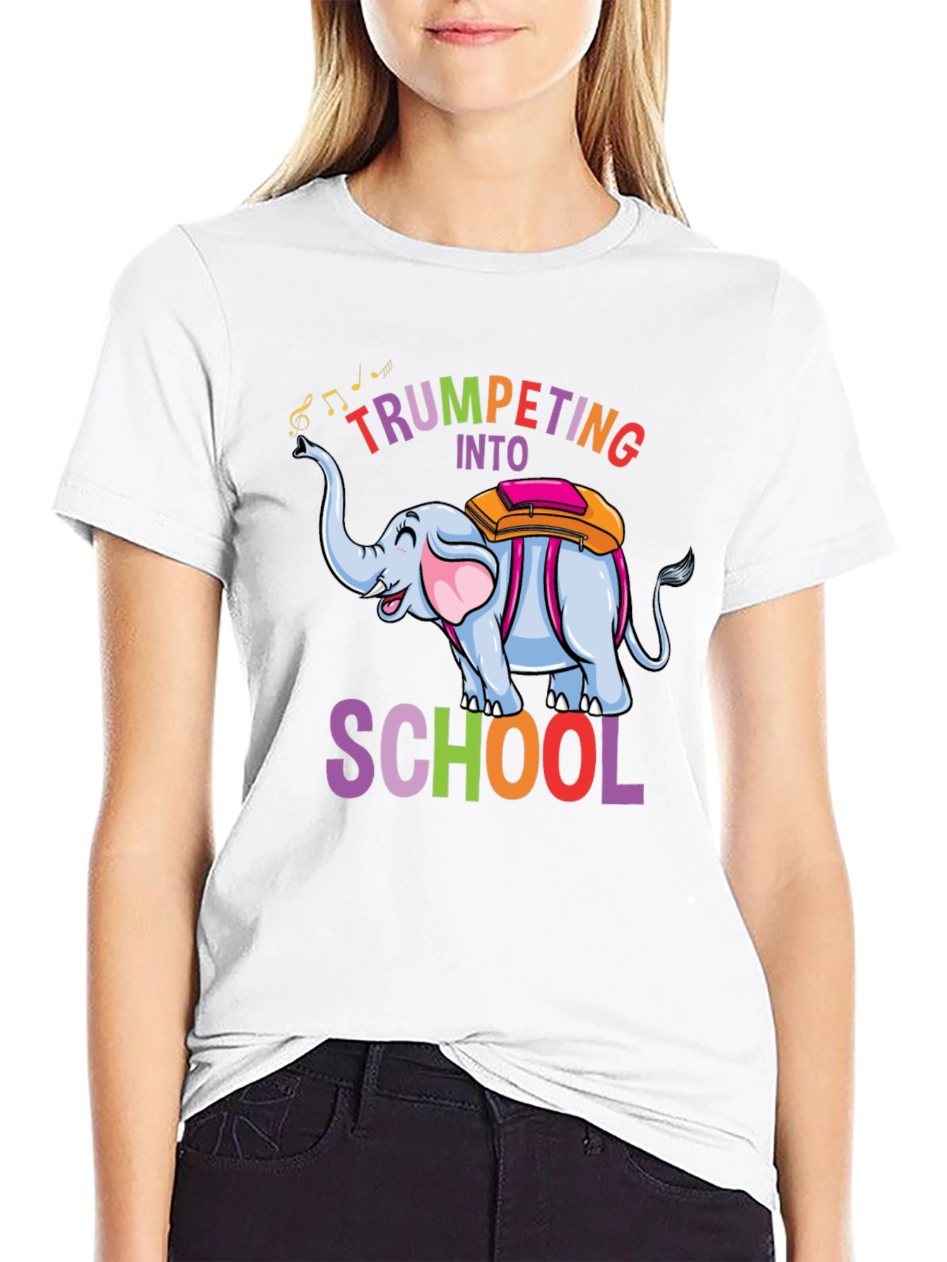 Black Trumpeting Into School Graphic Tee view 9