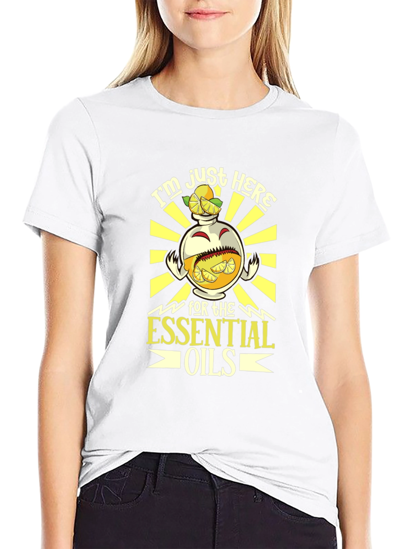 Black Essential Oils Graphic Tee - Black Cotton Blend view 9