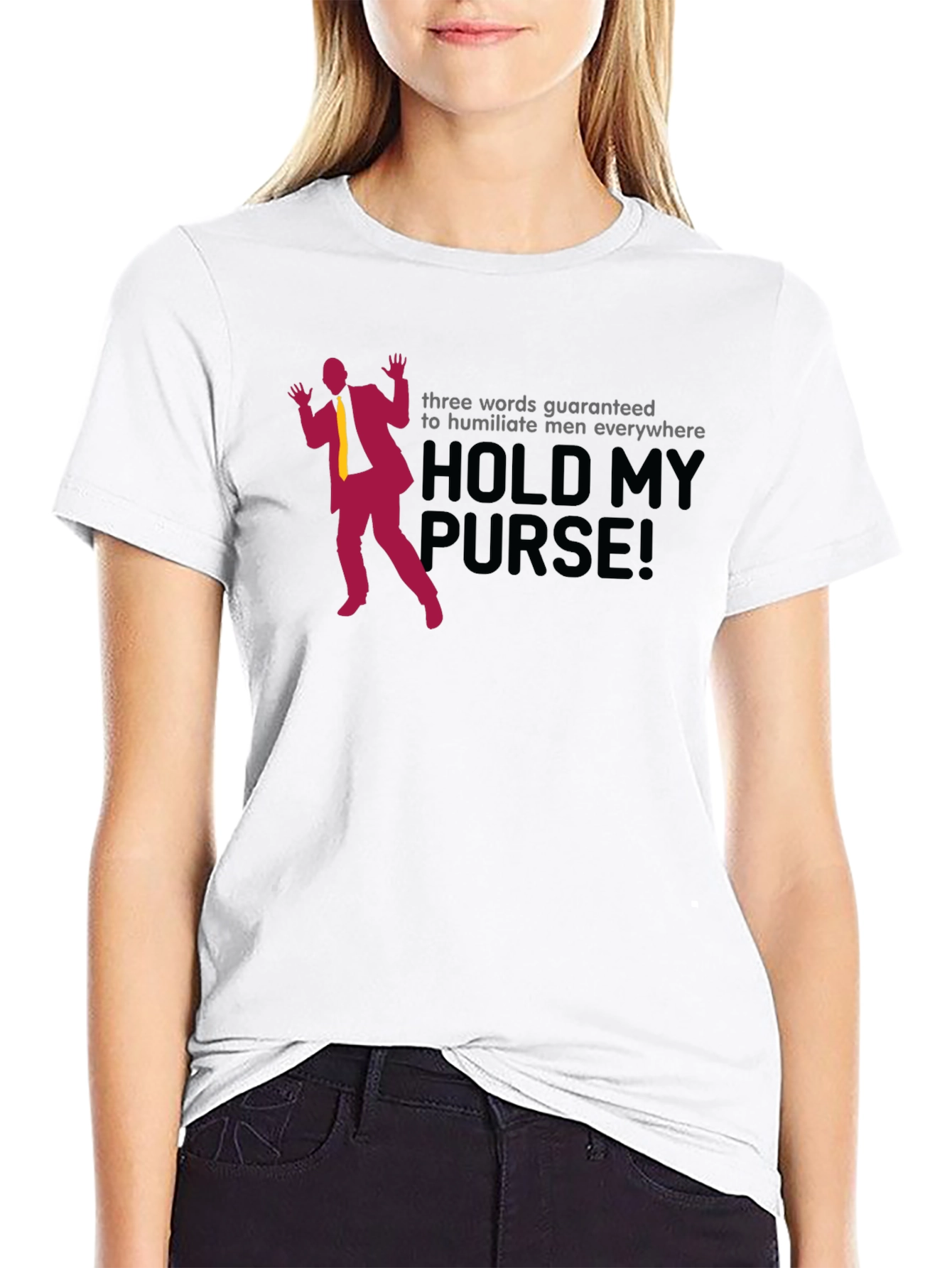 Black Hold My Purse Men's Graphic T-Shirt view 9