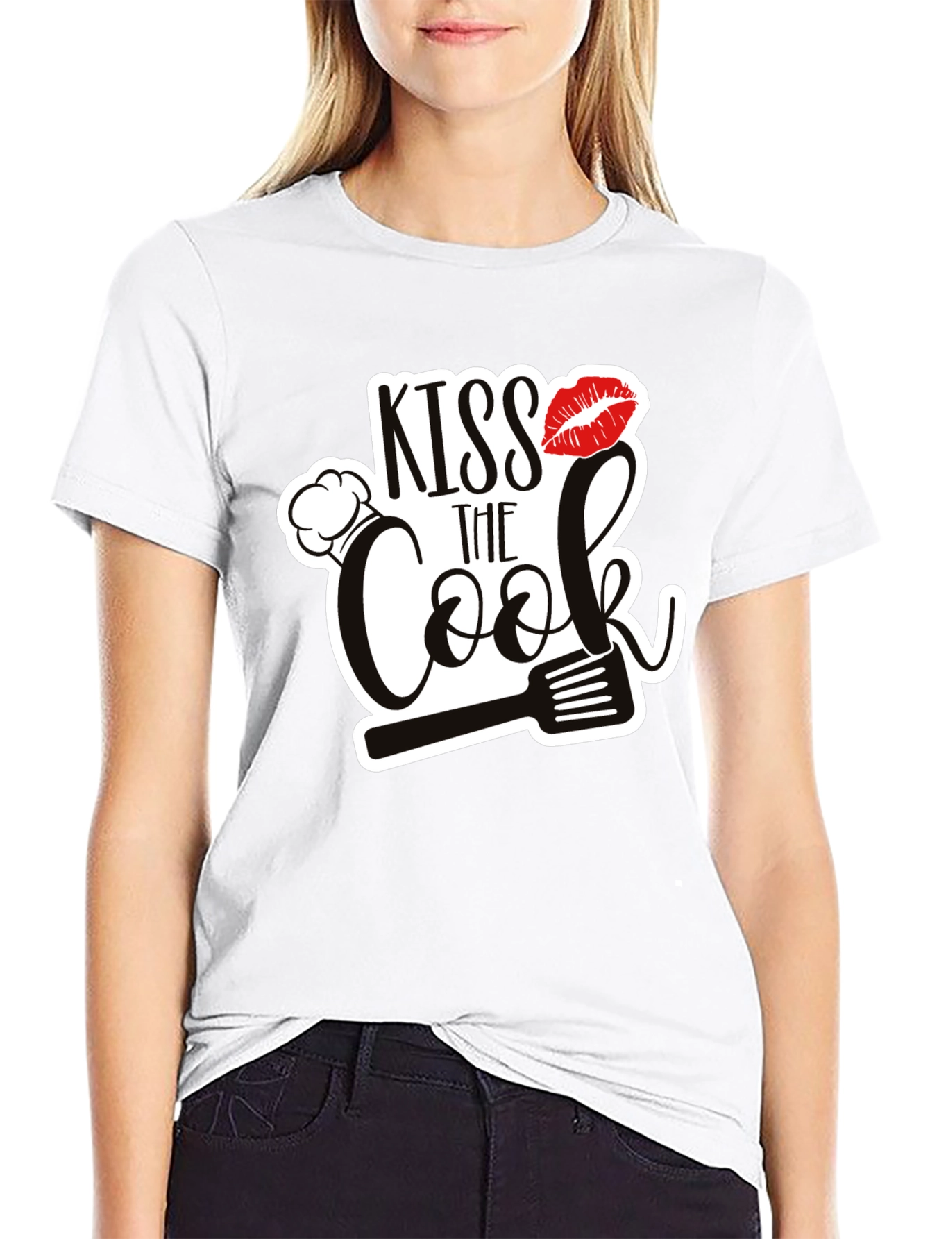 Black Kiss The Cook Black Graphic Tee view 9