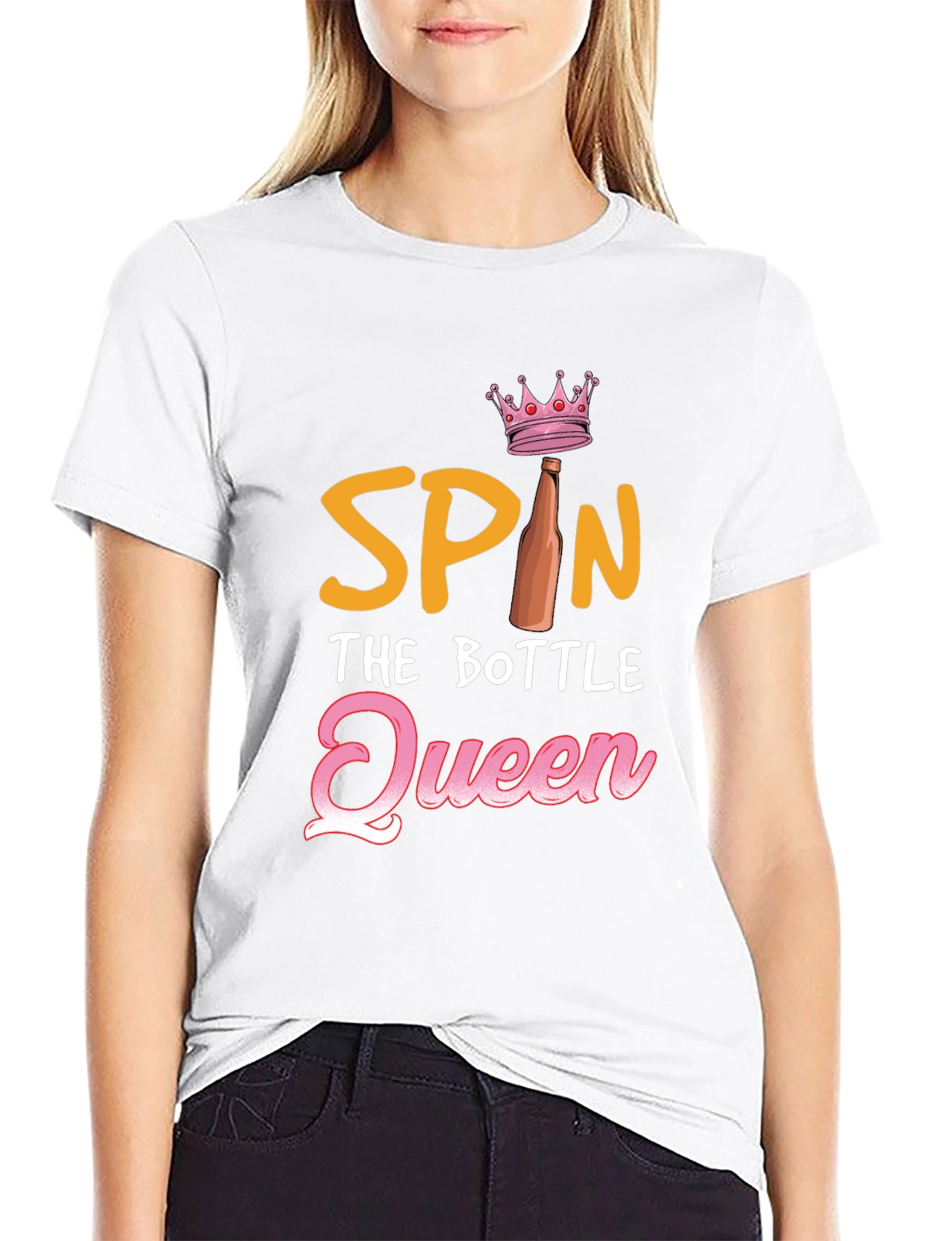 Black Spin the Bottle Queen T-Shirt view 9