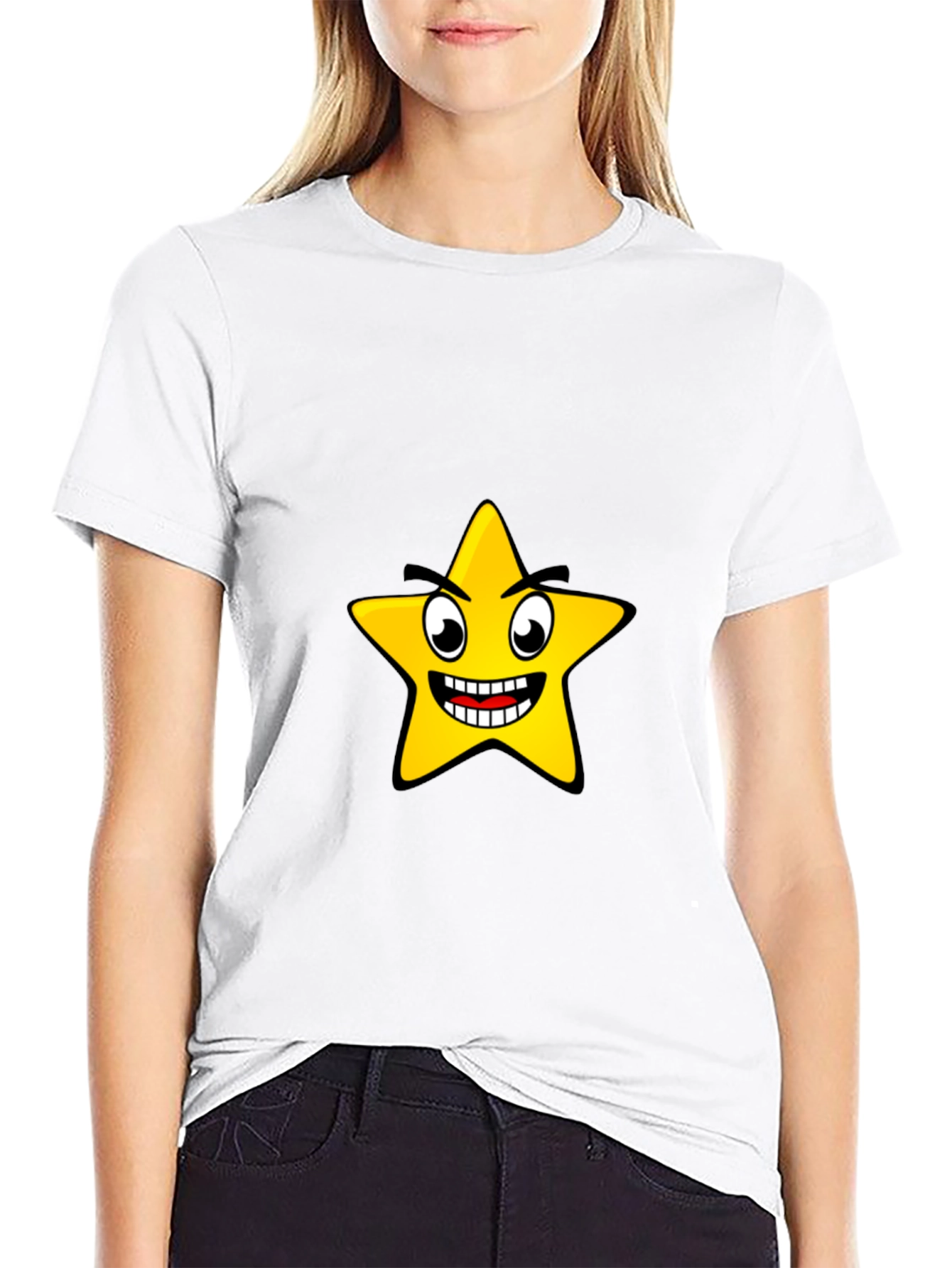 Black Funny Star Graphic Black T-Shirt view 9