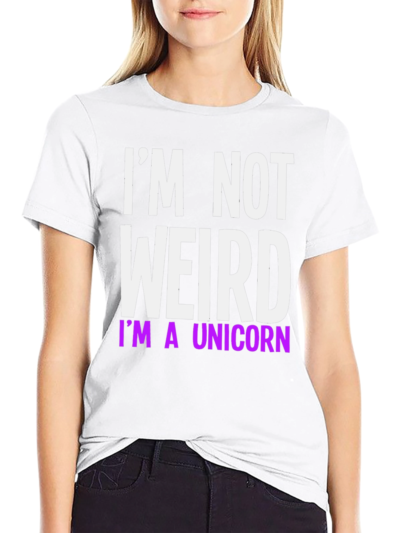 Black I'm Not Weird I'm A Unicorn T-Shirt view 9