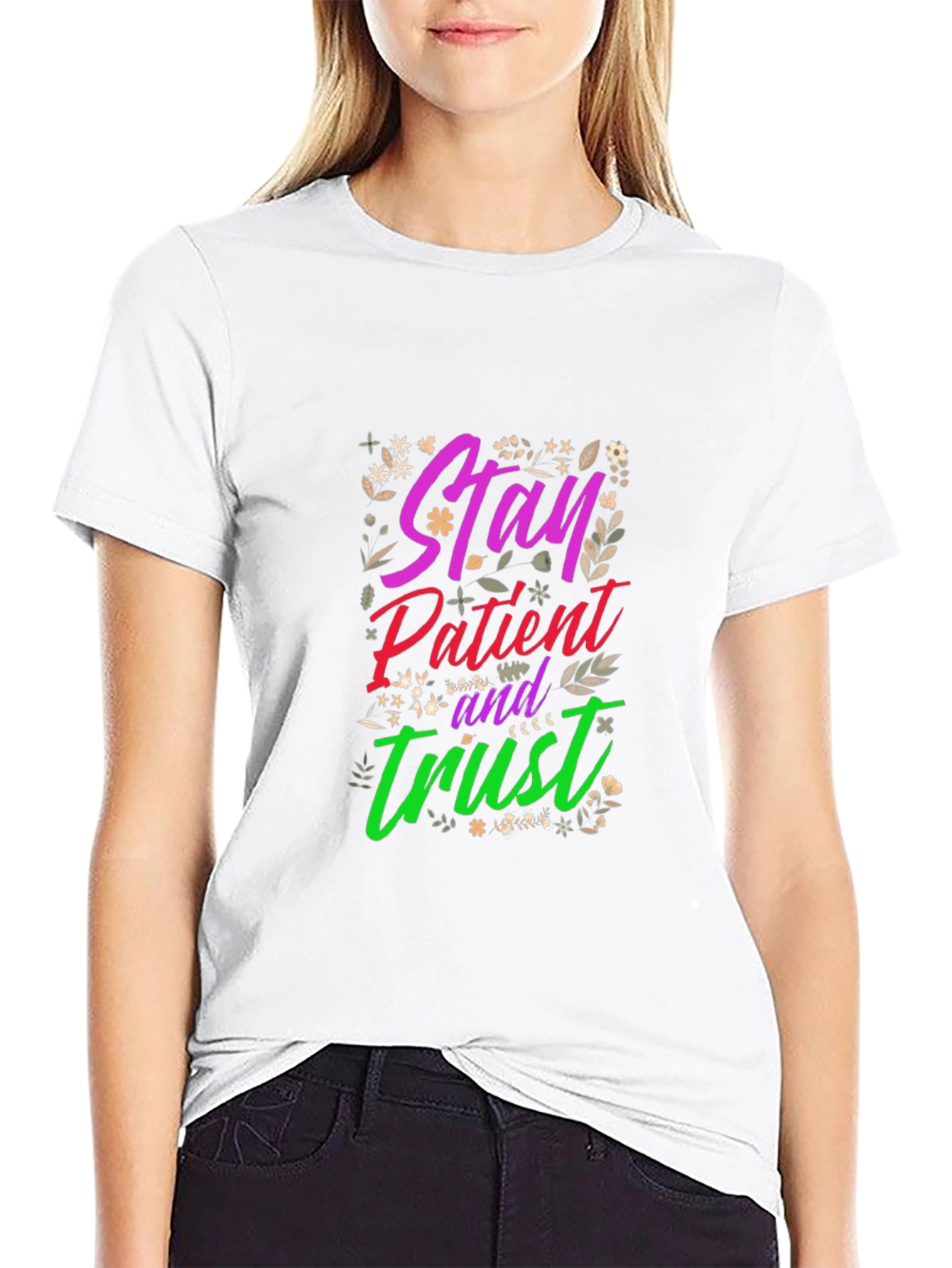 Black Stay Patient Trust Graphic Tee view 9