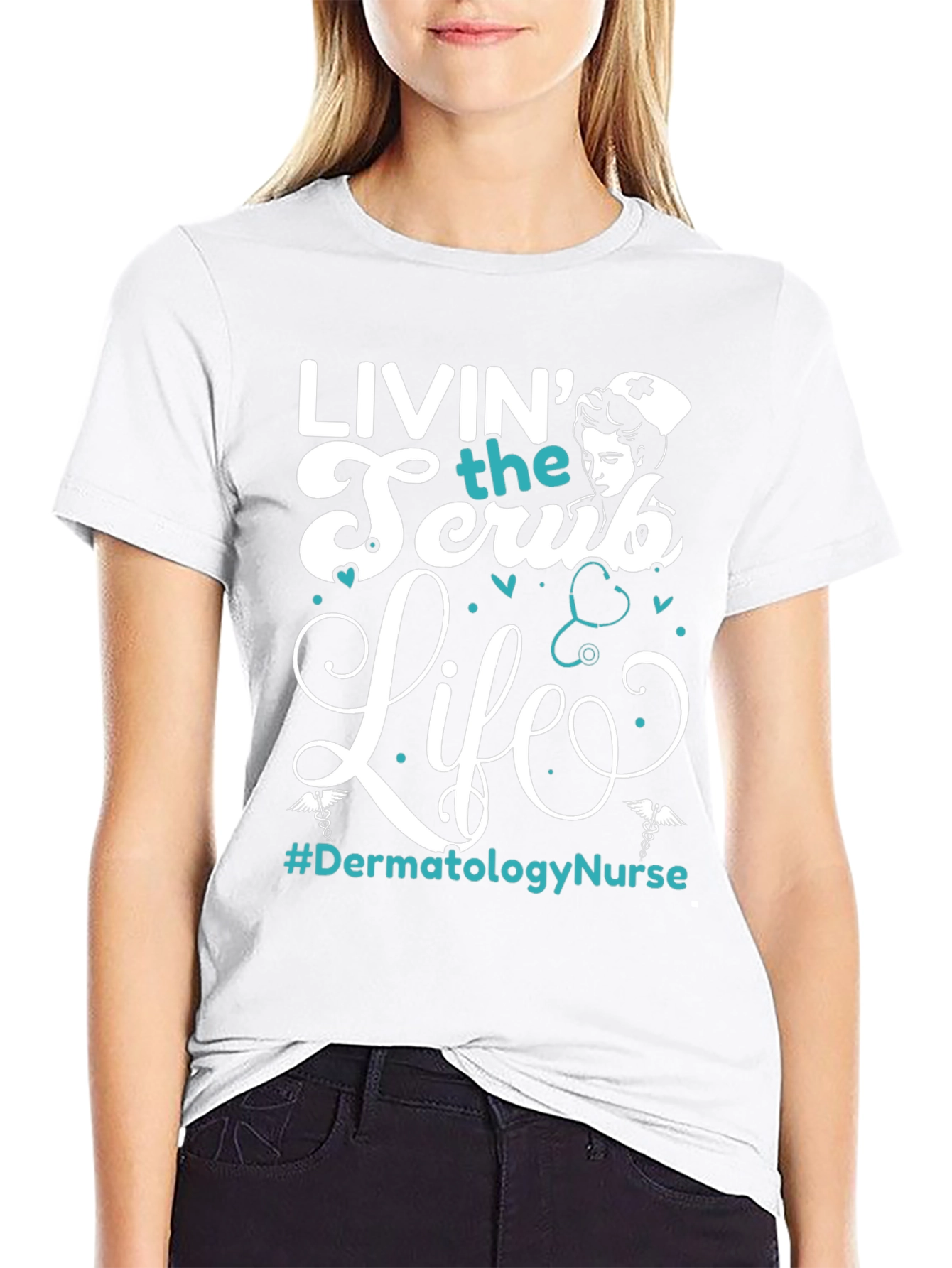 Black Livin' the Scrub Life Nurse T-Shirt view 9
