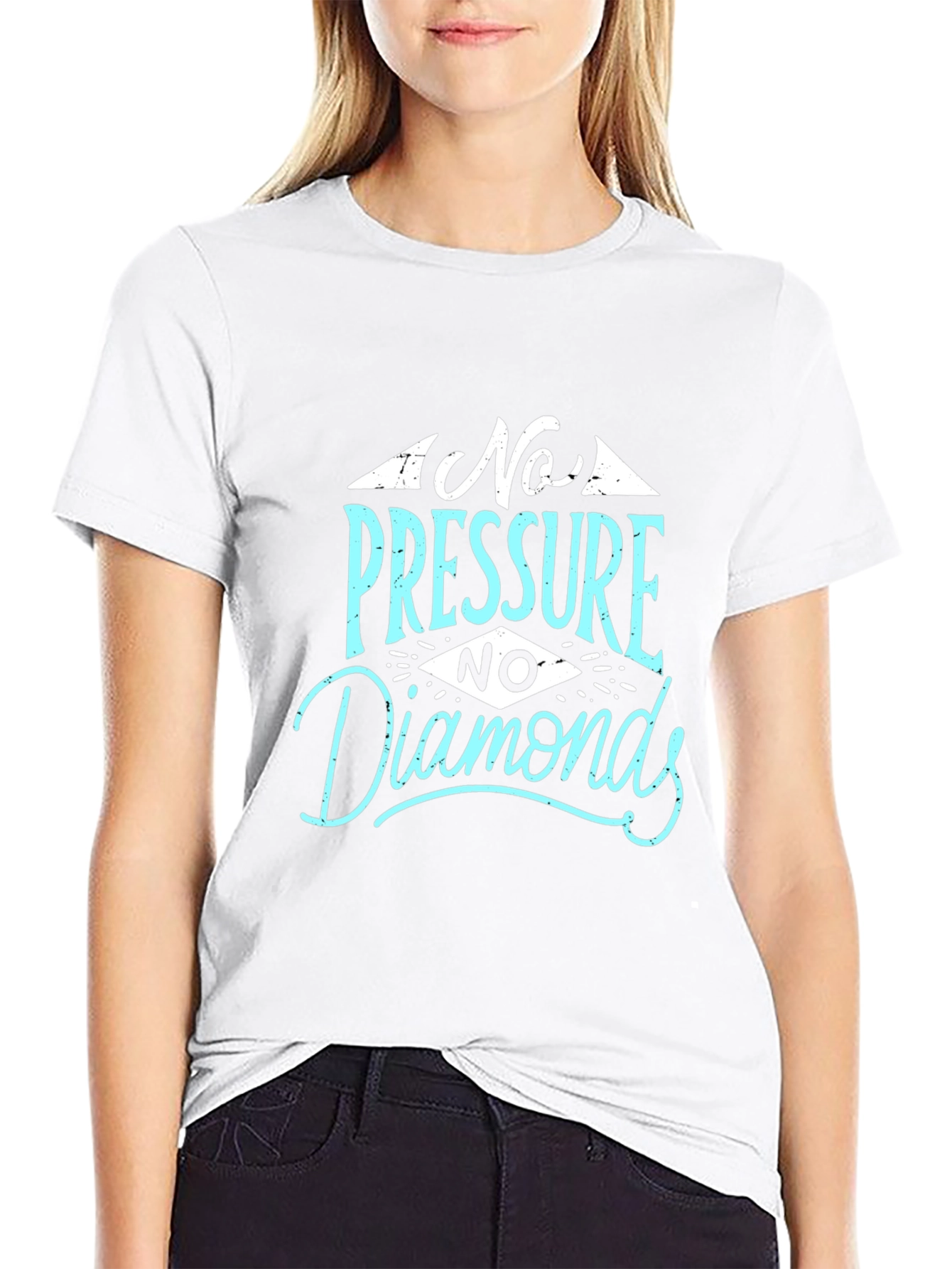 Black No Pressure No Diamonds Graphic Tee - Black Cotton view 9