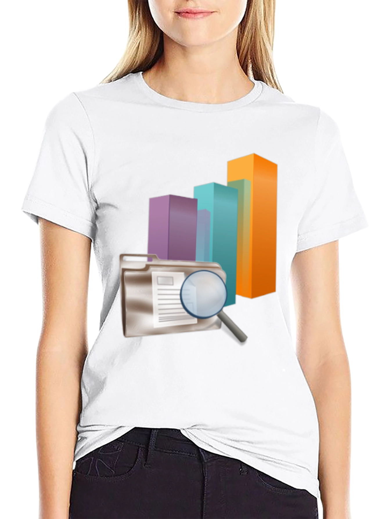 Black Data Analysis T-Shirt - Black Cotton Blend view 9