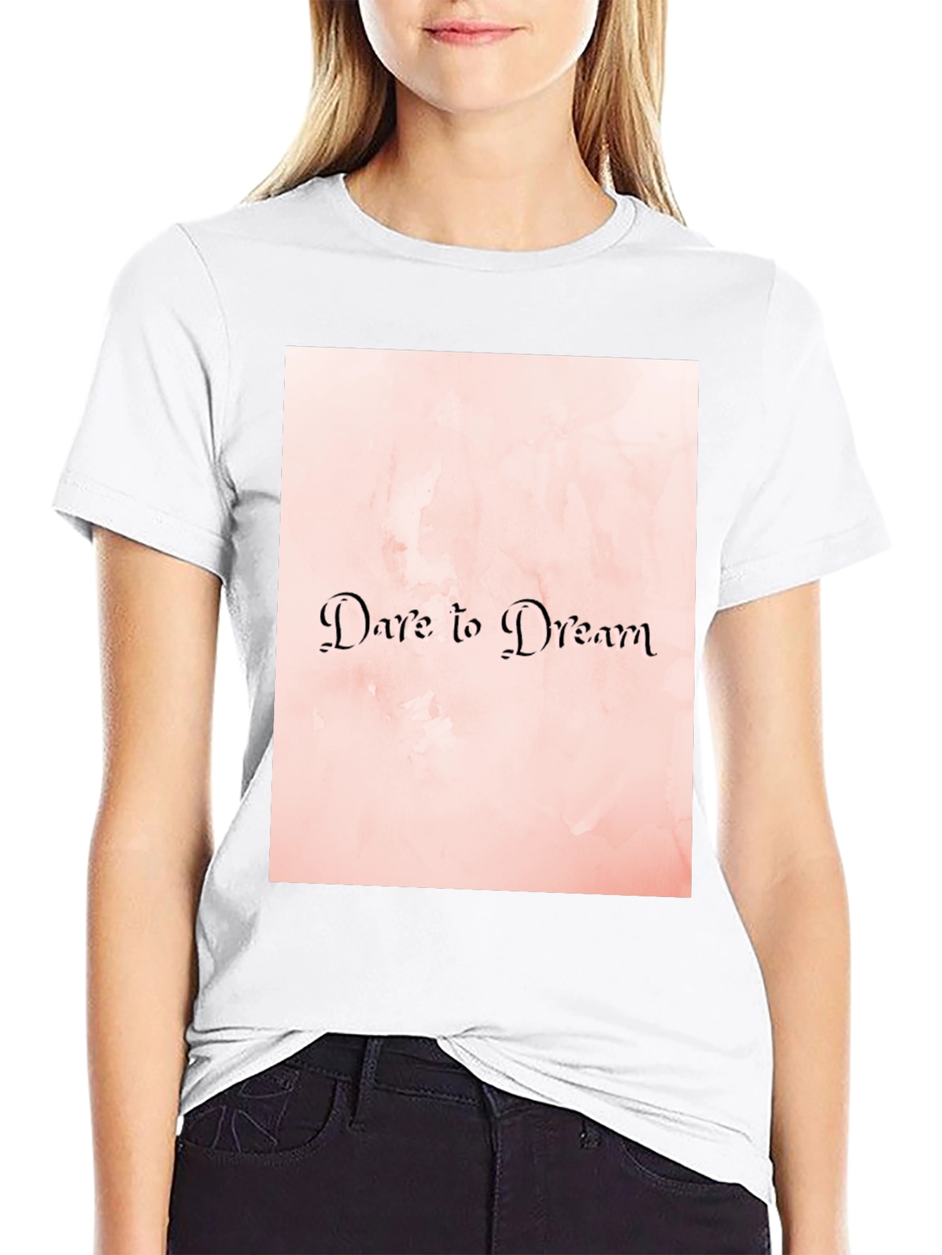 Black Dare to Dream Graphic Tee - Stylish Comfort view 9