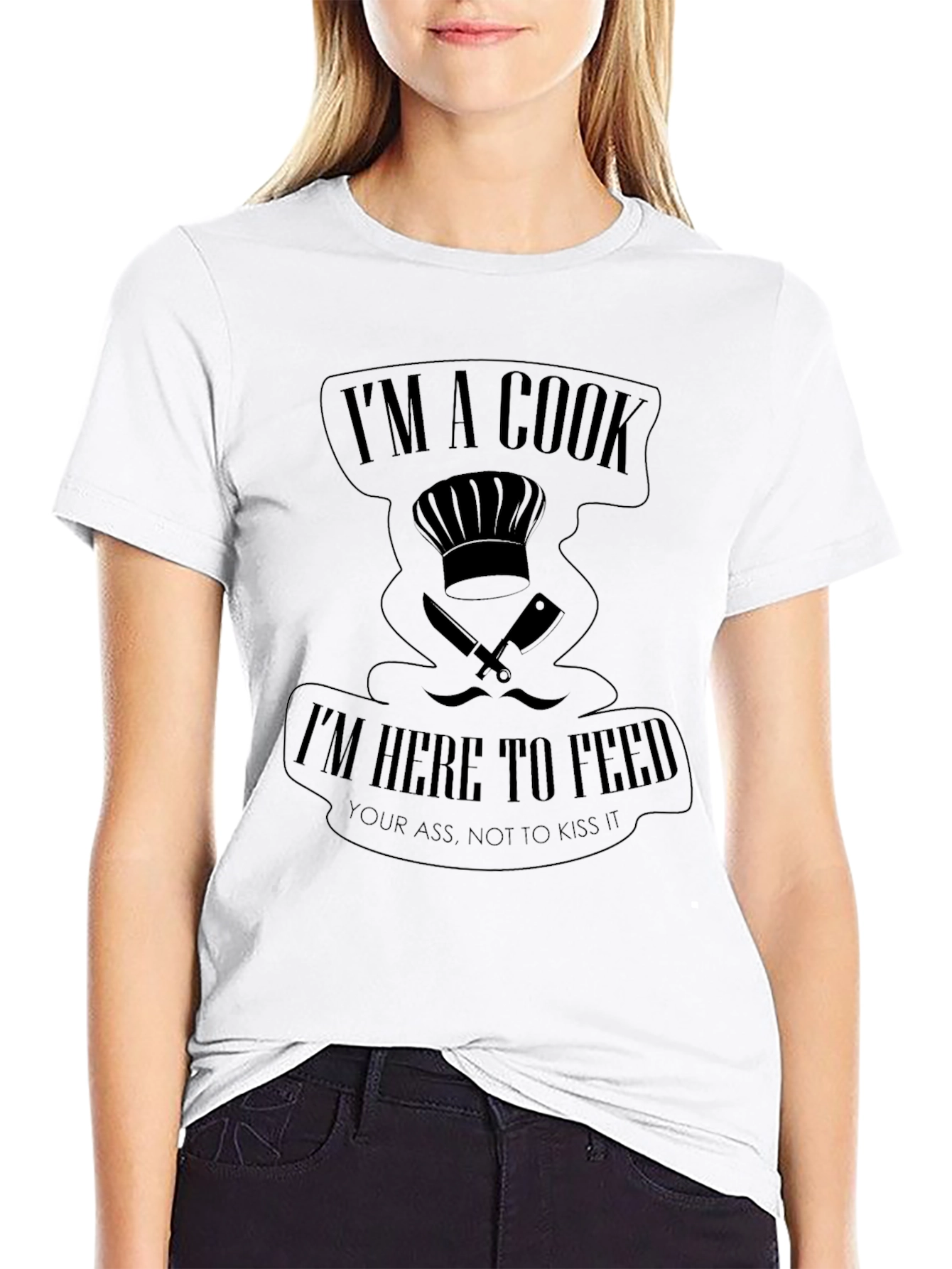 Black I'm A Cook Funny Graphic Print Tee view 9