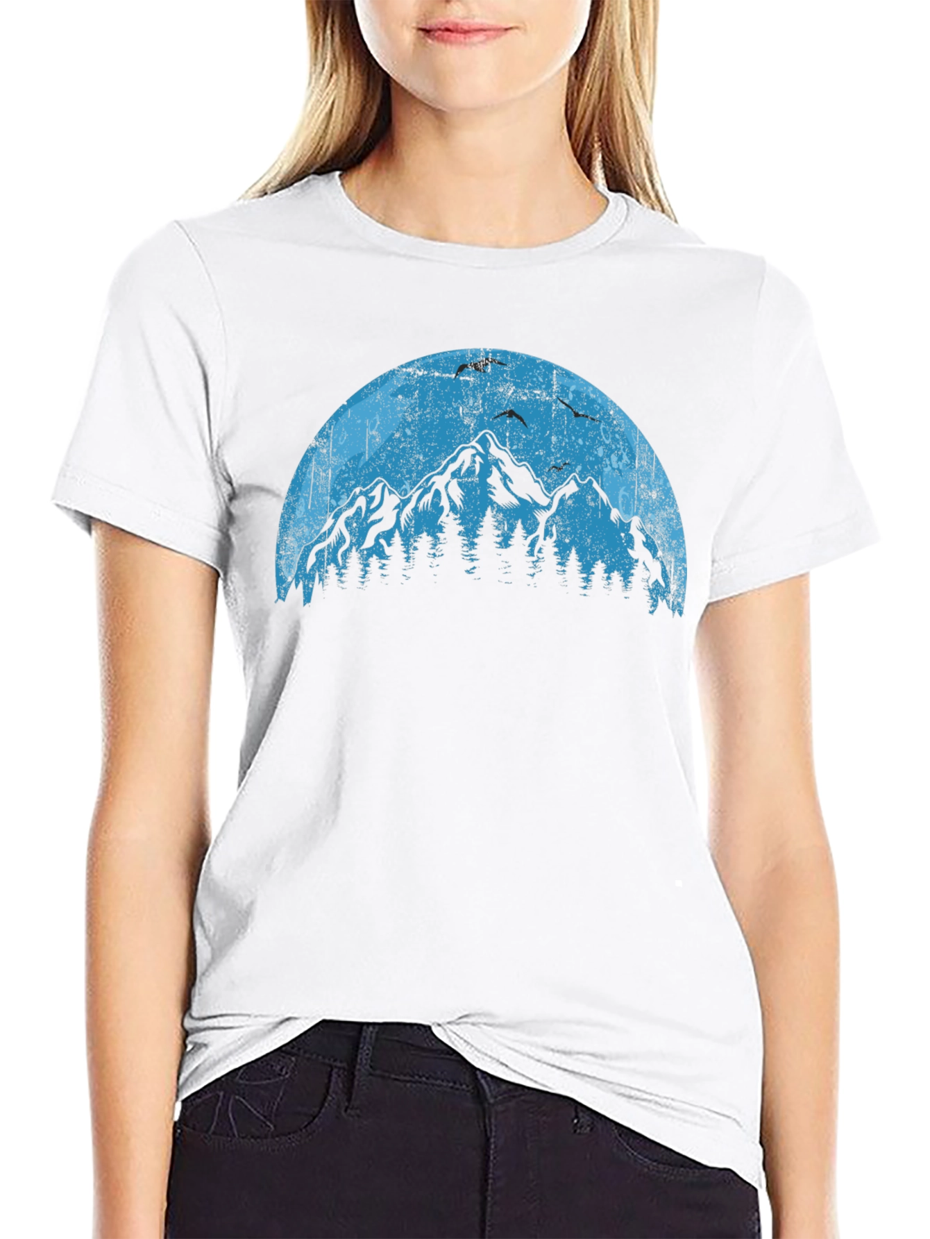 Black Mountainscape Graphic Tee - Nature Lover's Shirt view 9