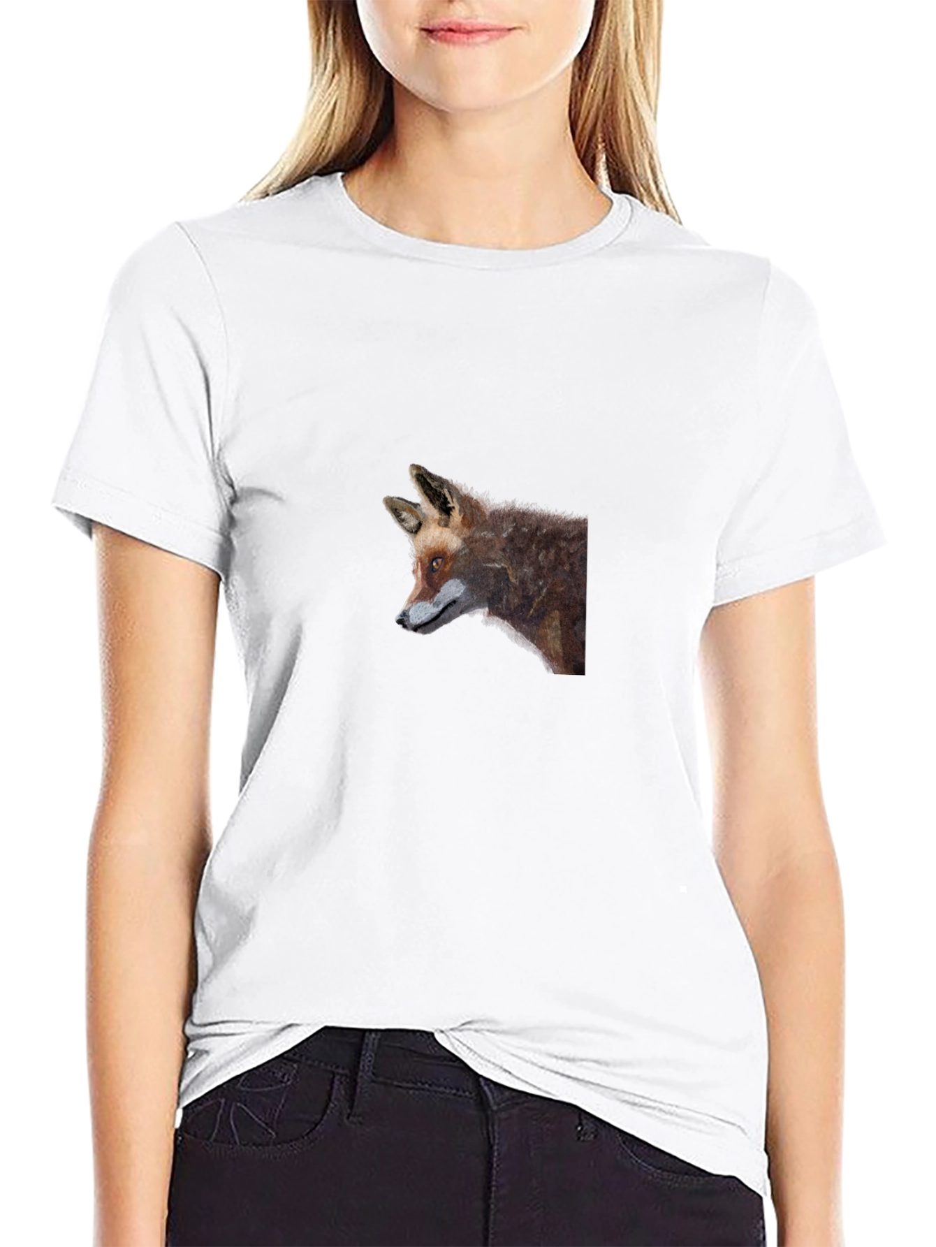 Black Fox Graphic Tee - Black Cotton T-Shirt view 9