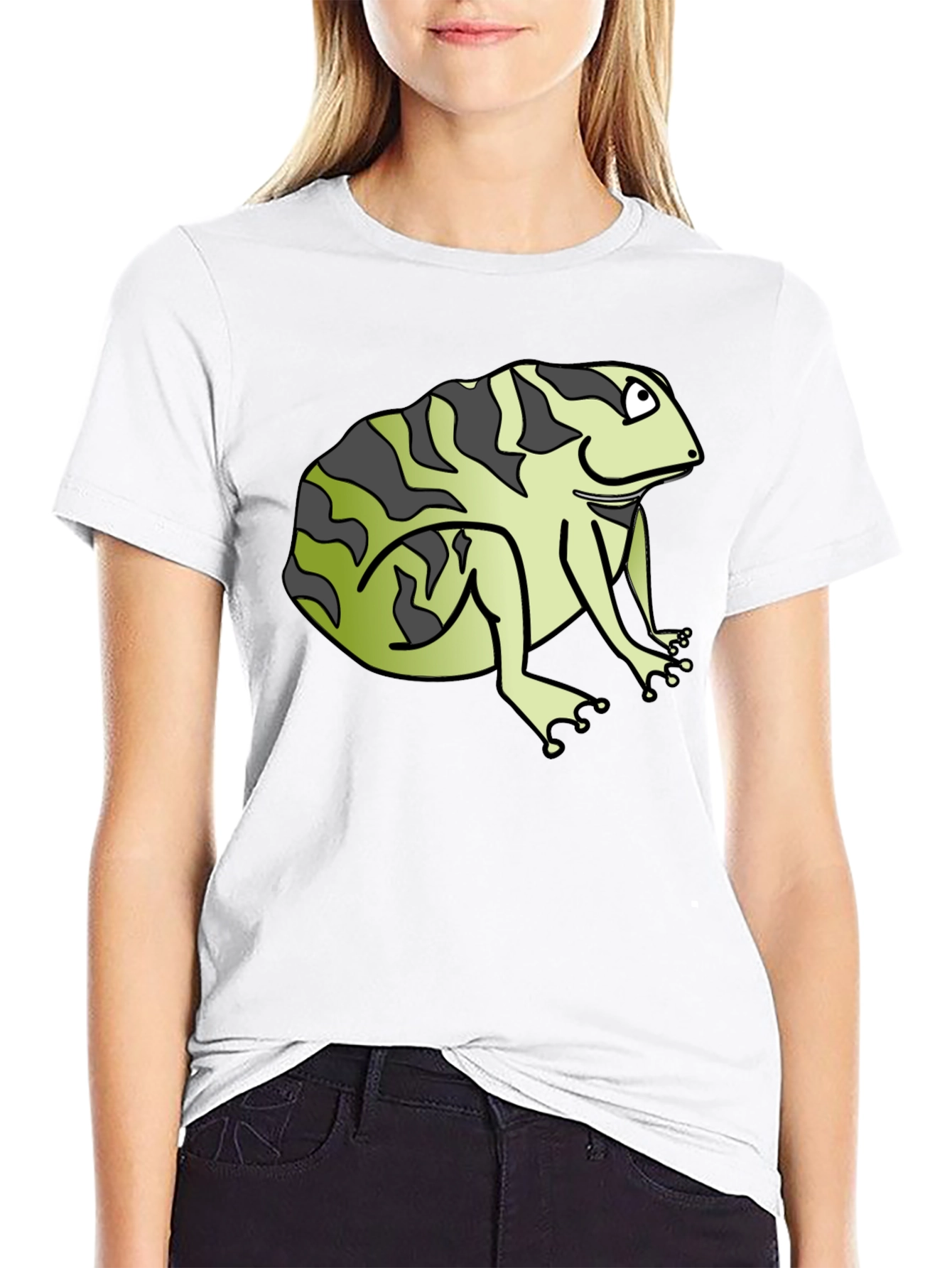 Black Funny Frog Graphic Black T-Shirt view 9