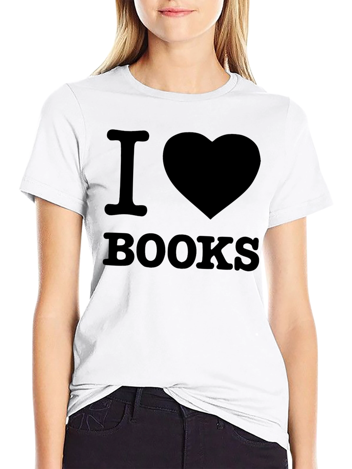 Black I Heart Books Black T-Shirt - Reader Tee view 9