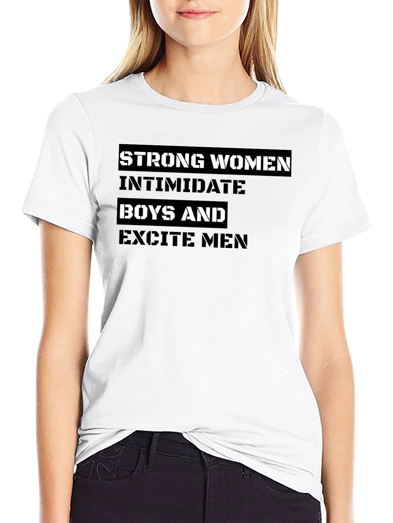 Black Strong Women Graphic Tee - Black T-Shirt view 9