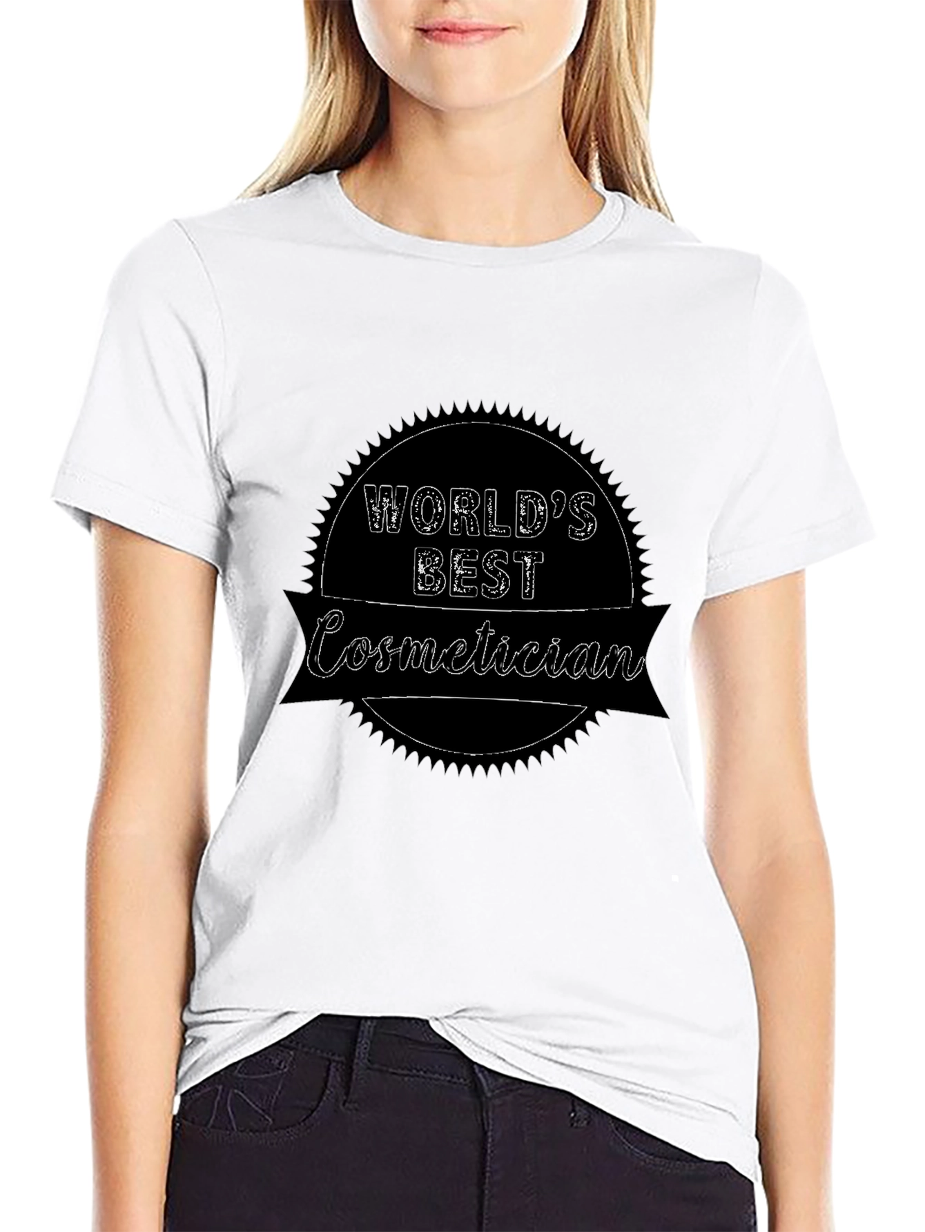 Black World's Best Cosmetician T-Shirt view 9