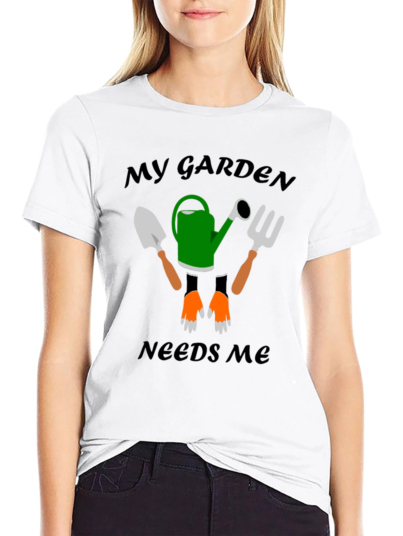 Black My Garden Needs Me Graphic T-Shirt view 9
