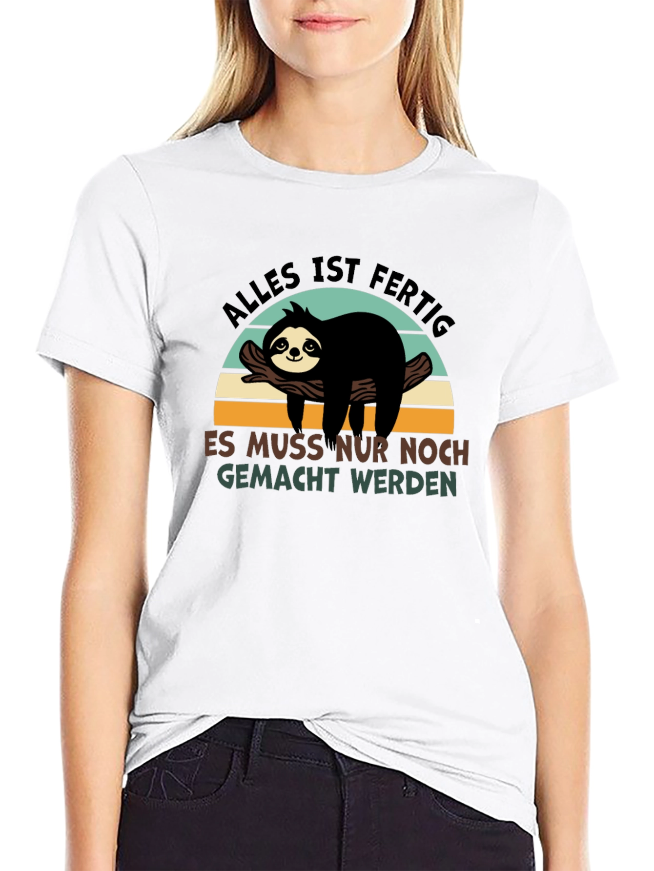 Black Alles Ist Fertig Sloth Graphic Tee - Relaxed Fit view 9