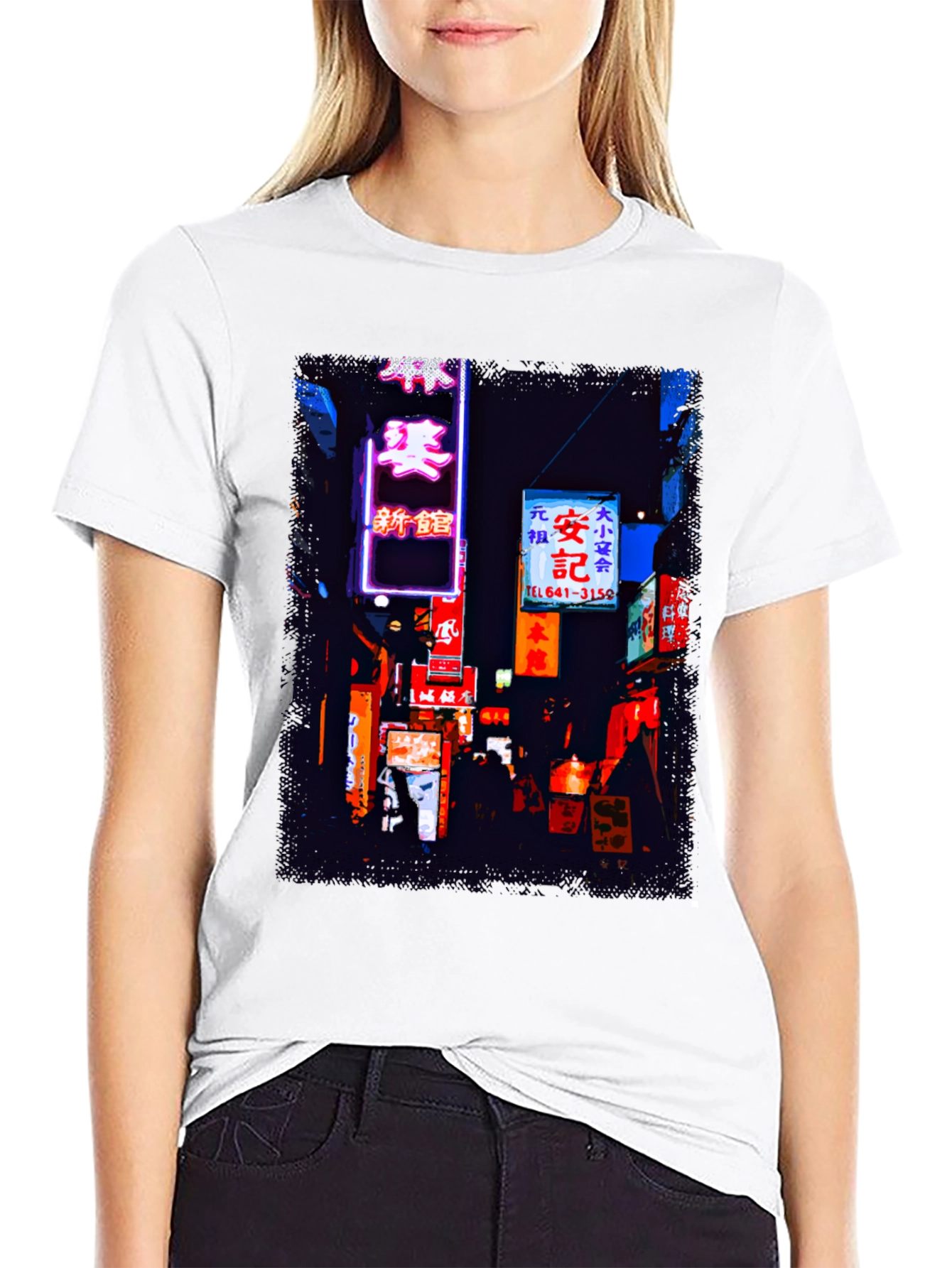 Black Neon City Streetwear Tee - Tokyo Vibes view 9