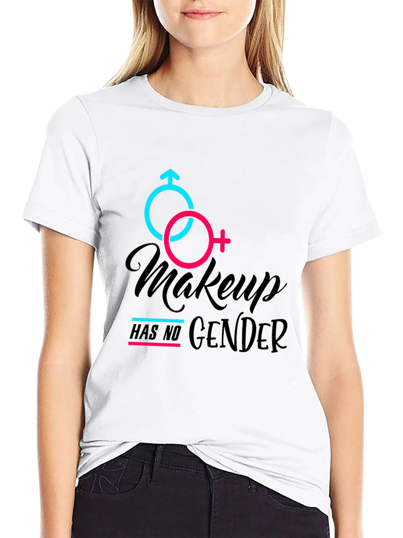 Black Makeup Has No Gender Black Tee view 9