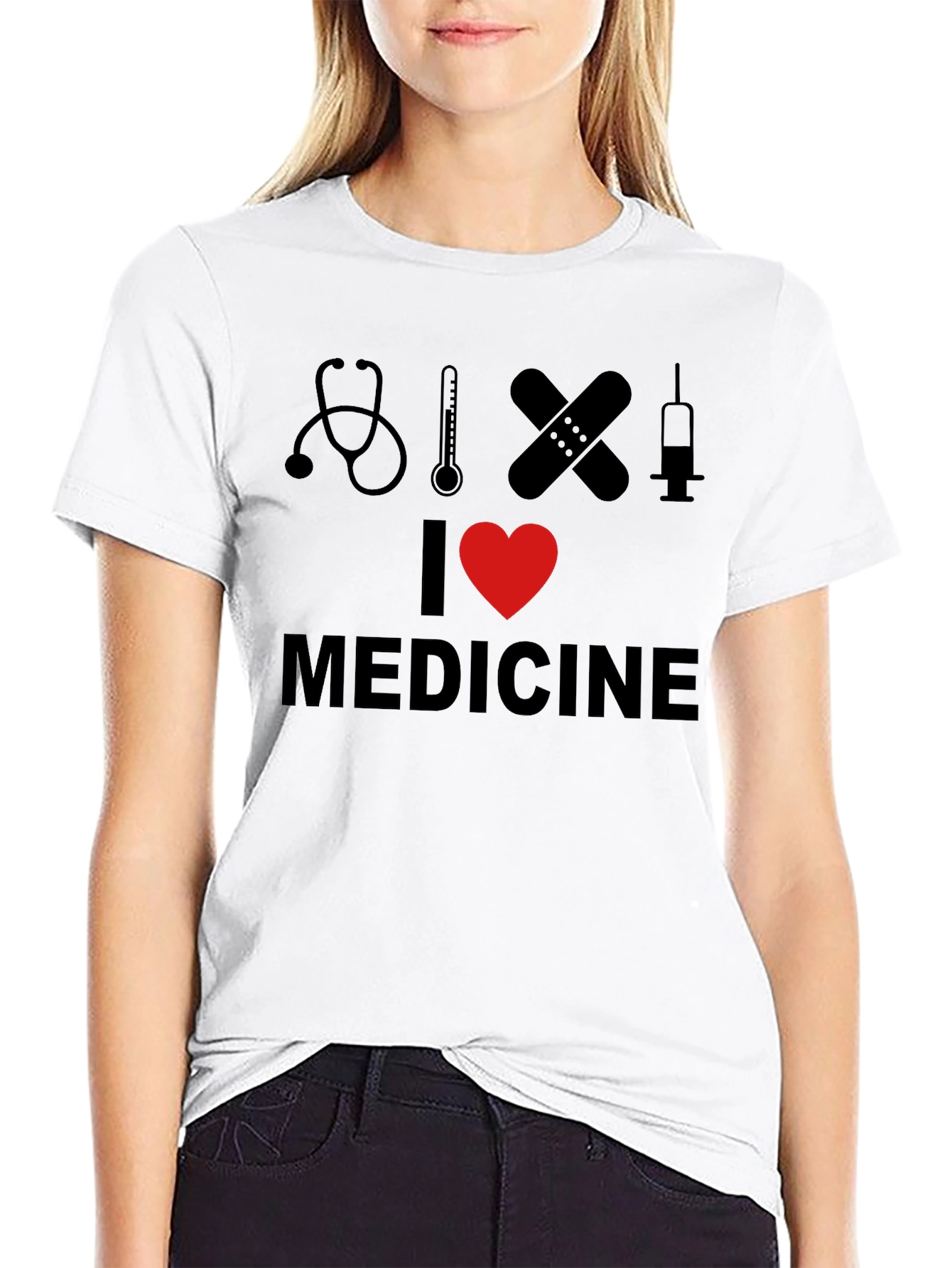 Black I Love Medicine Graphic T-Shirt view 9