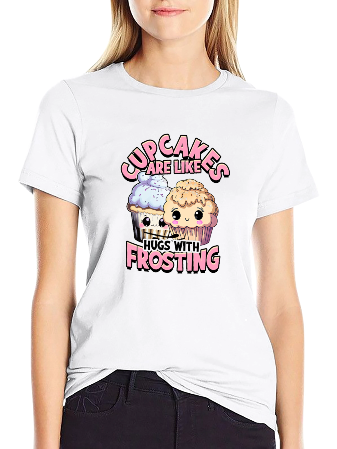 Black Cupcakes Are Like Hugs With Frosting T-Shirt view 9