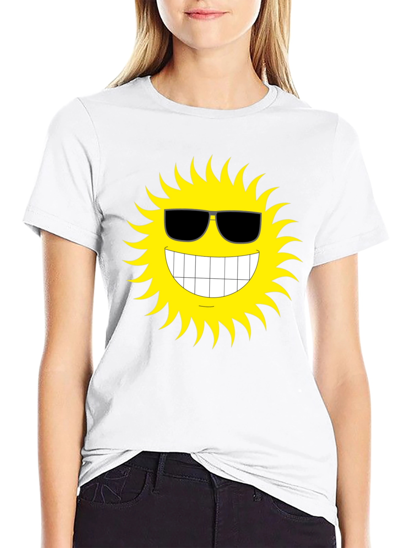 Black Cool Sun Graphic T-Shirt - Black Cotton Tee view 9
