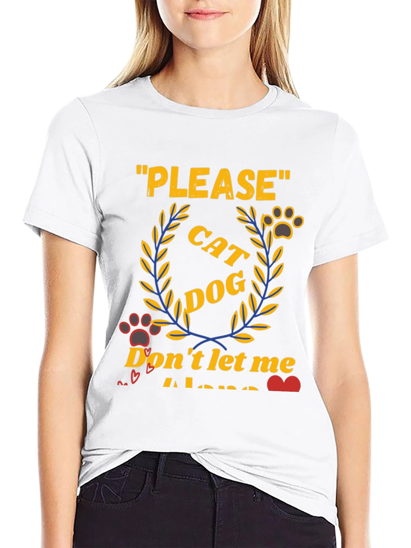 Black Cat Dog Lover T-Shirt - "Please Don't Let Me Alone" view 9