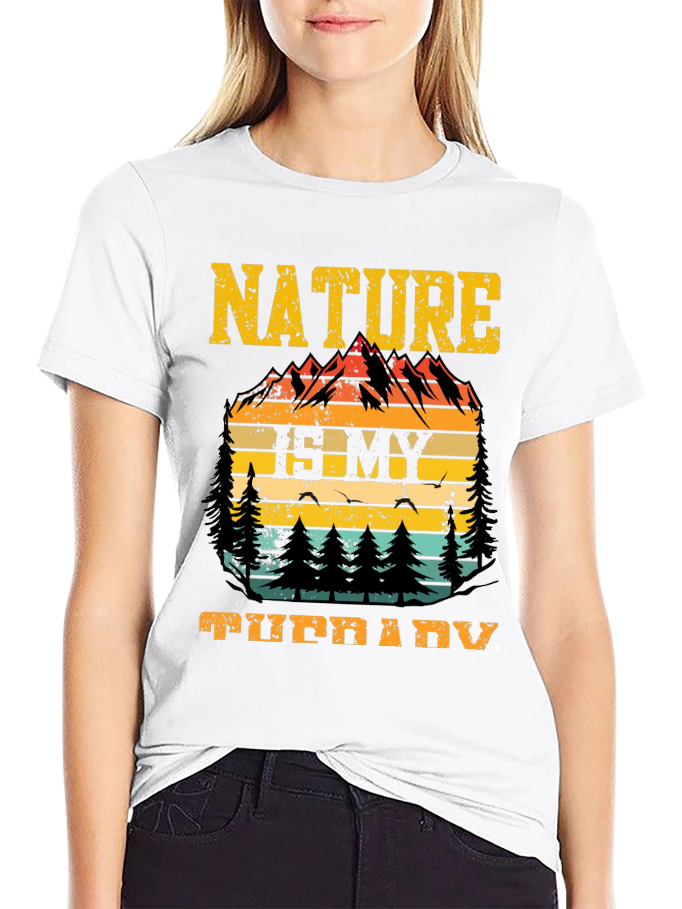 Black Nature Is My Therapy Graphic Tee view 9