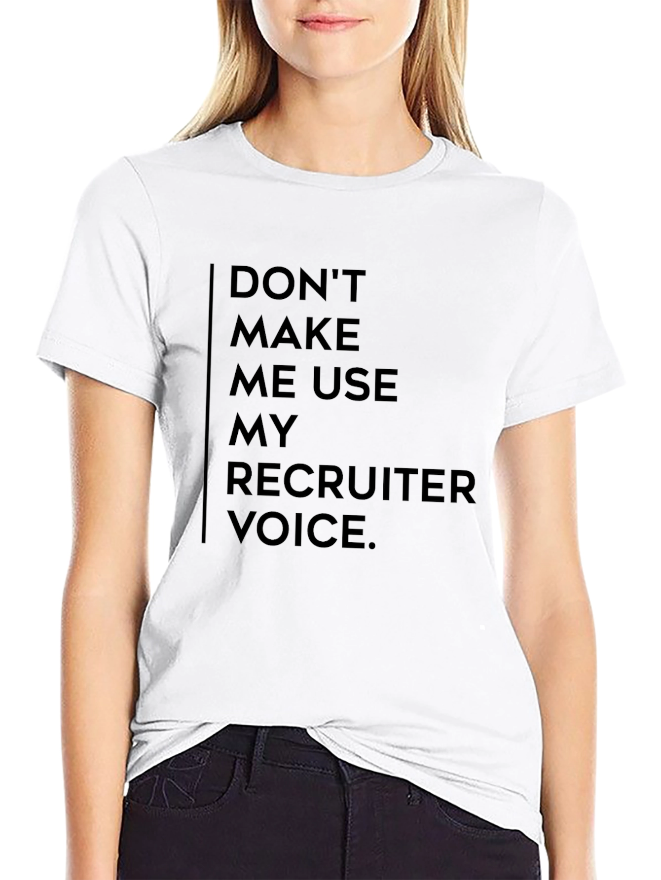 Black Recruiter Voice T-Shirt - Funny Job Gift view 9