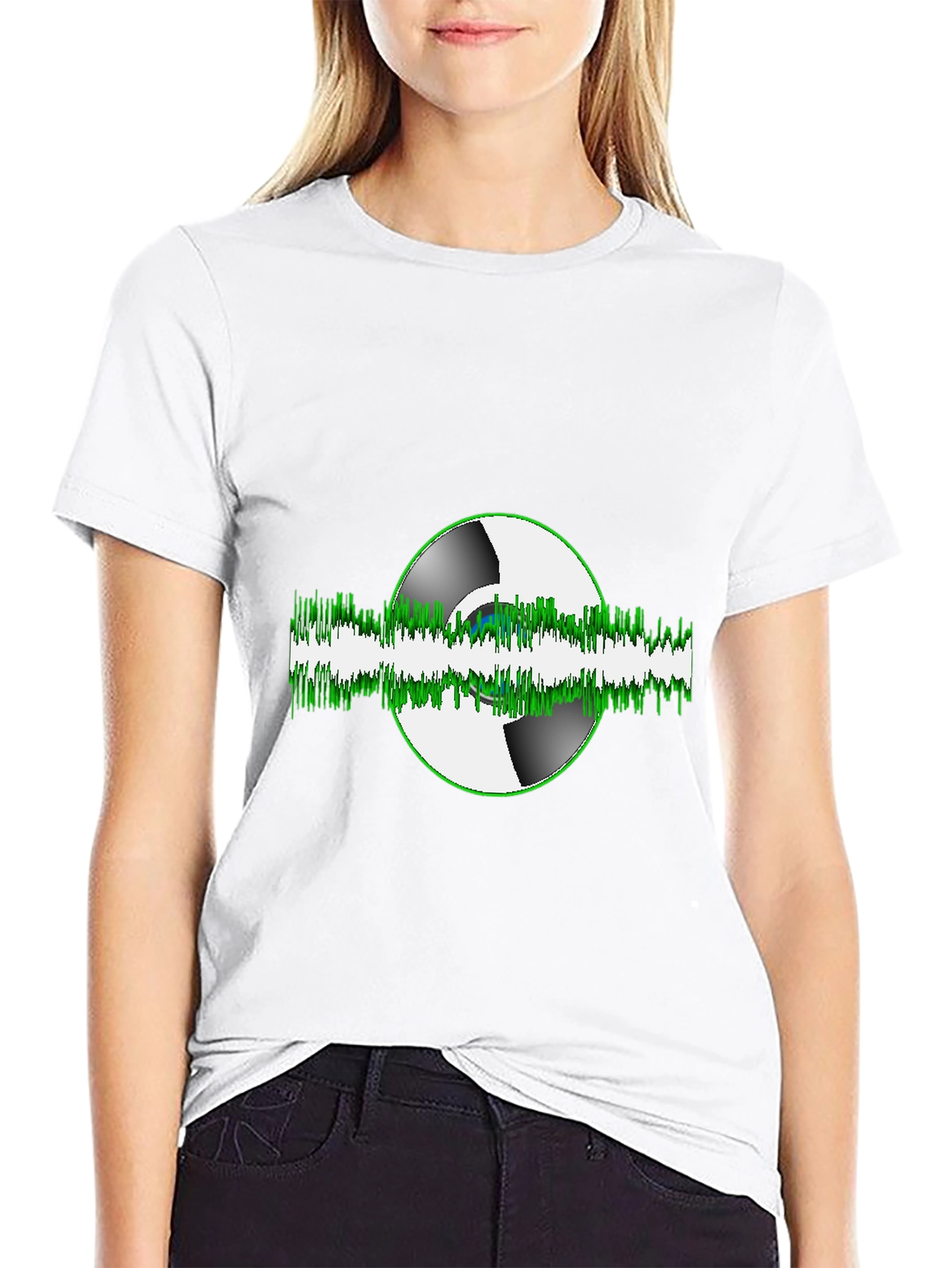 Black Vinyl Wave Graphic Tee - Music Lover's T-Shirt view 9