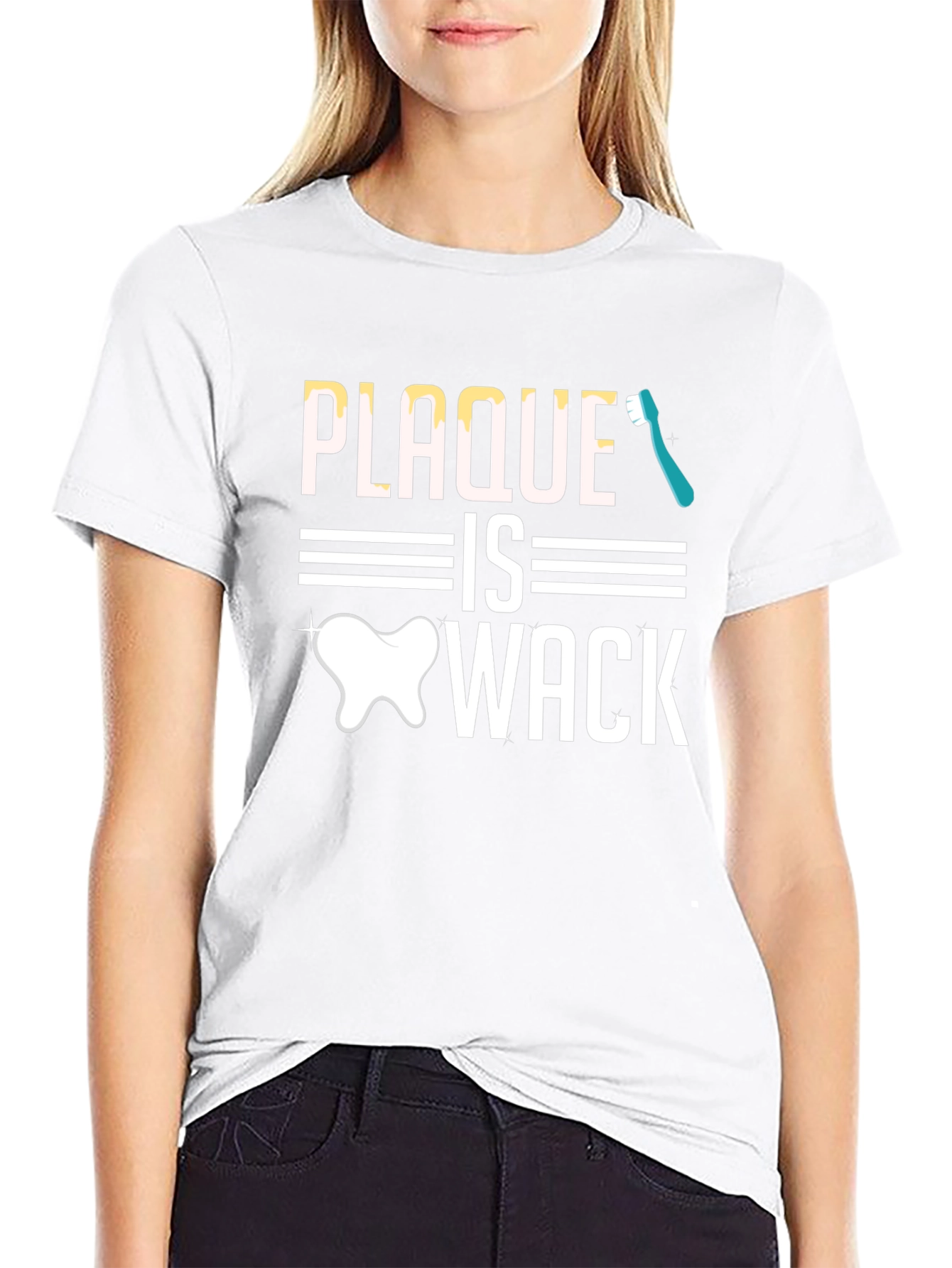 Black Plaque is Wack T-Shirt - Dentist Humor view 9