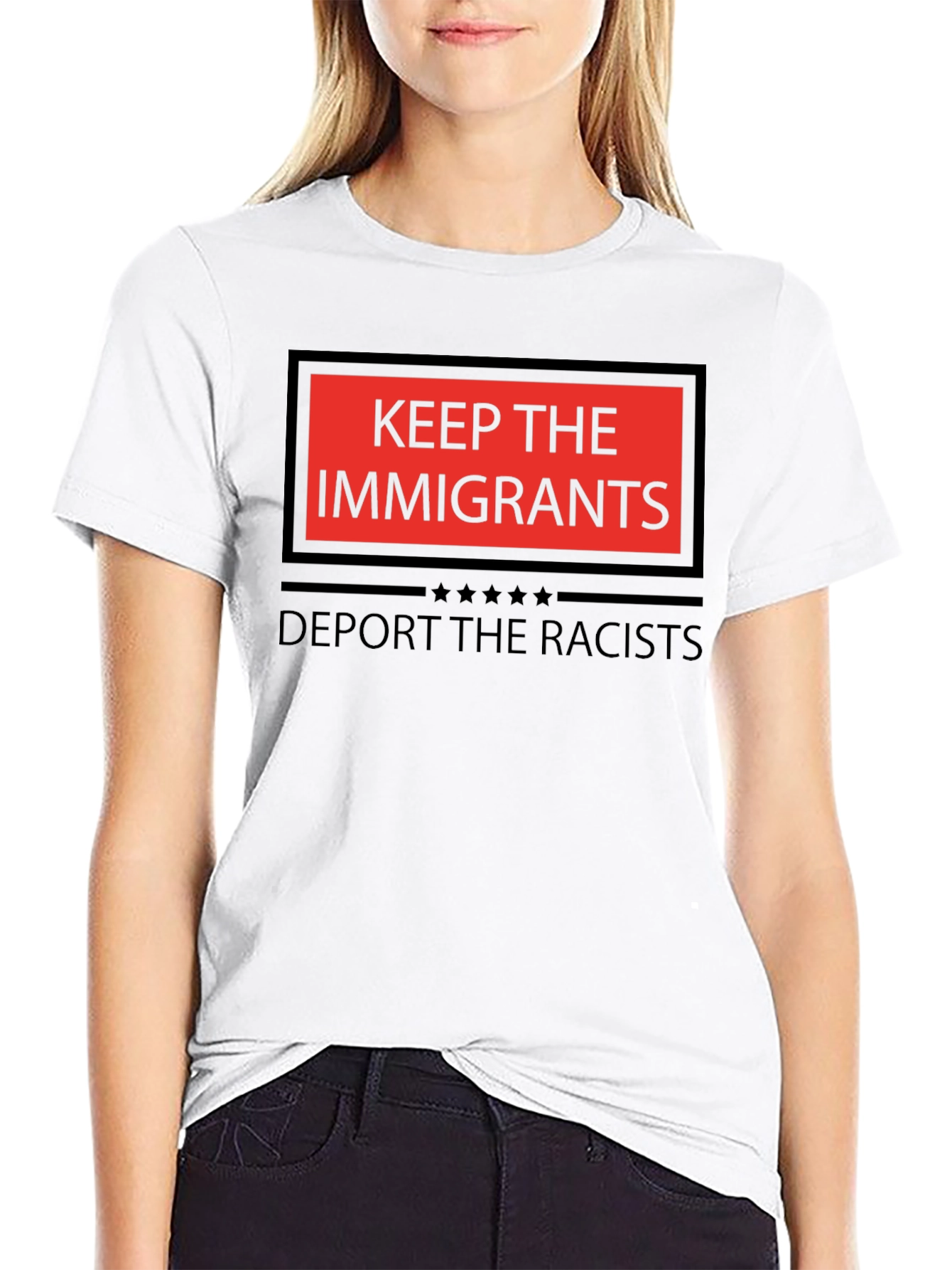 Keep The Immigrants Deport The Racists Graphic Tee - 9