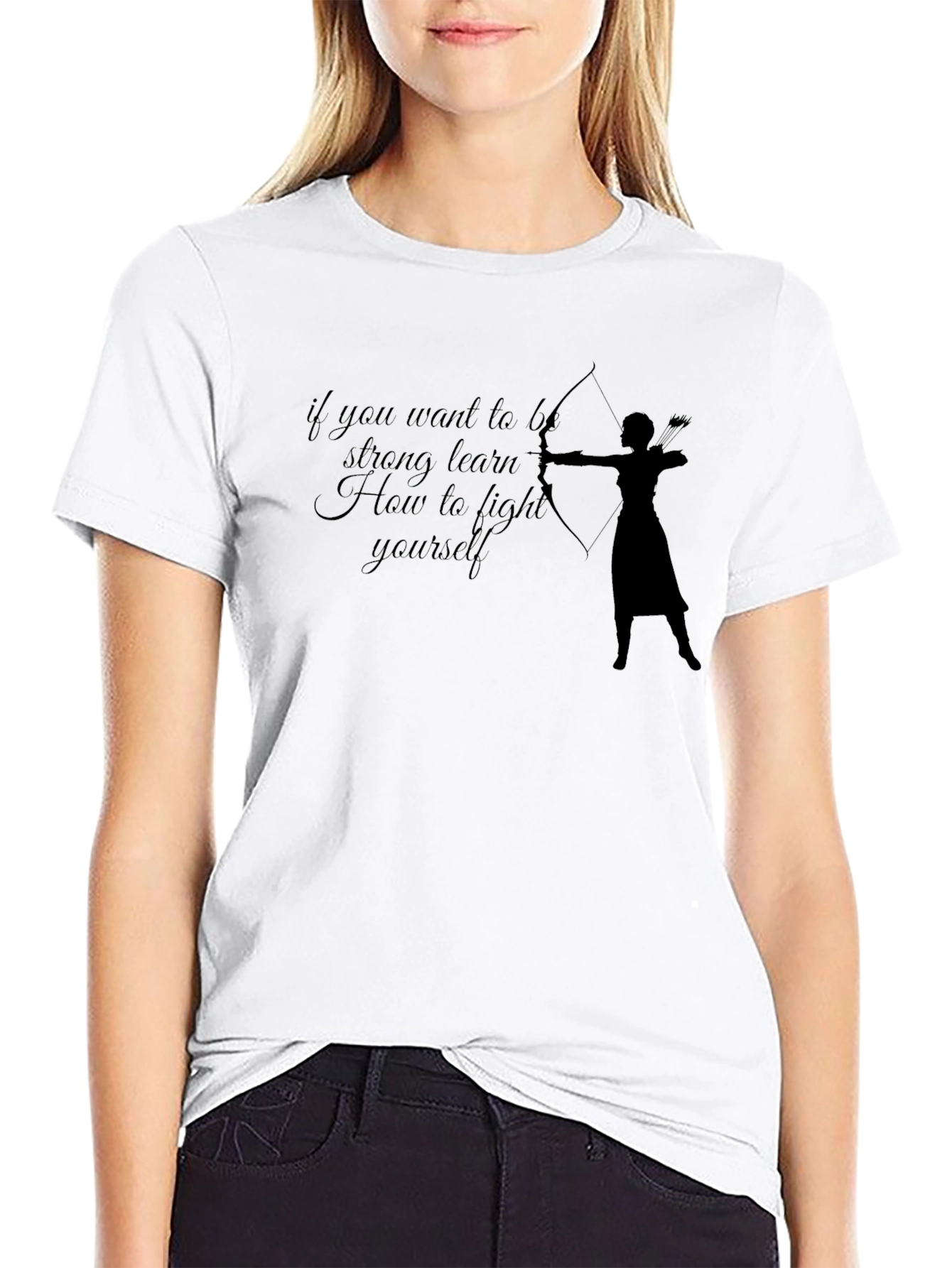 Black Archer Motivational T-Shirt - Learn to Fight Yourself view 9