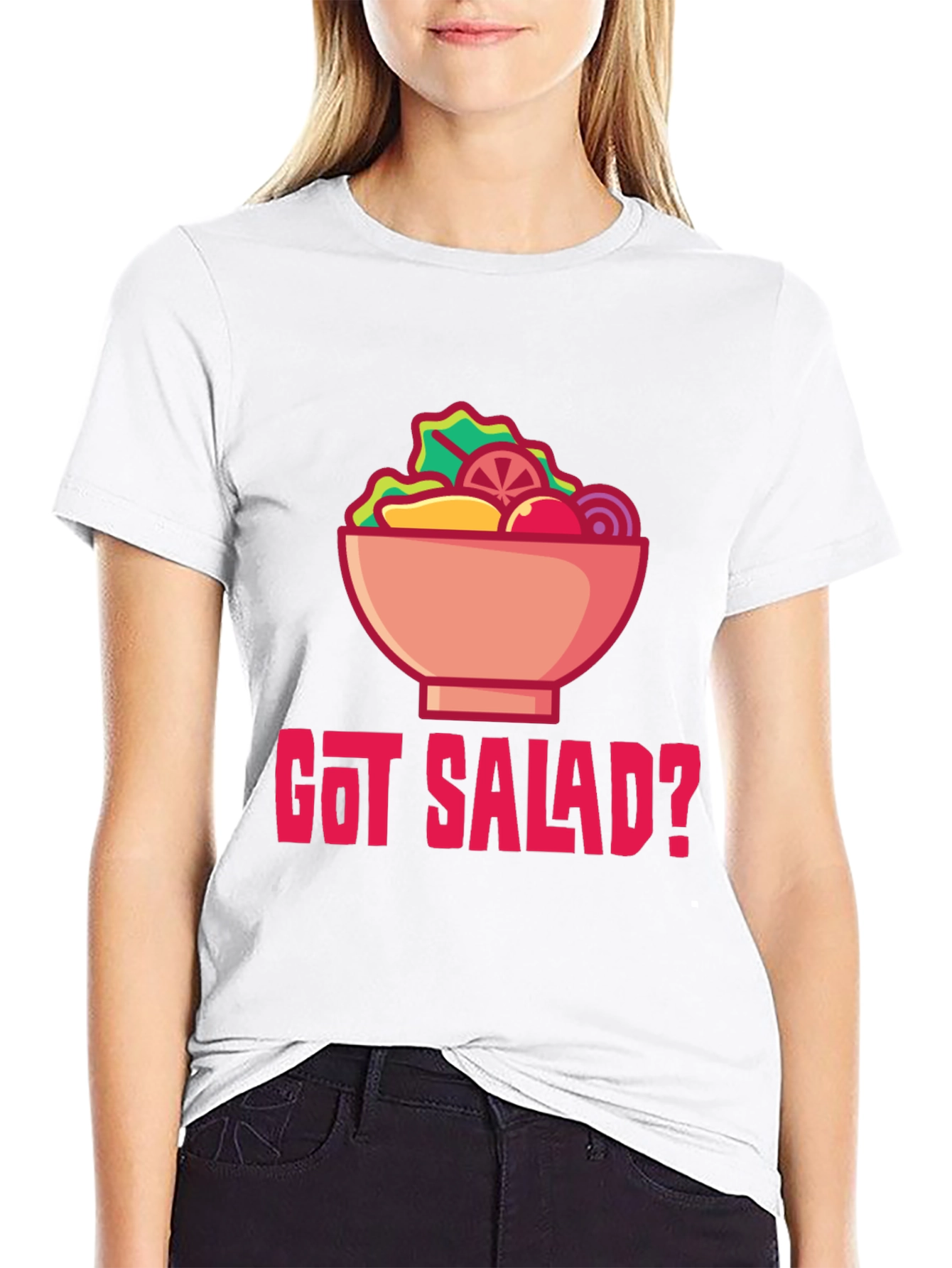 Black Got Salad? Graphic Tee - Black Cotton Blend view 9