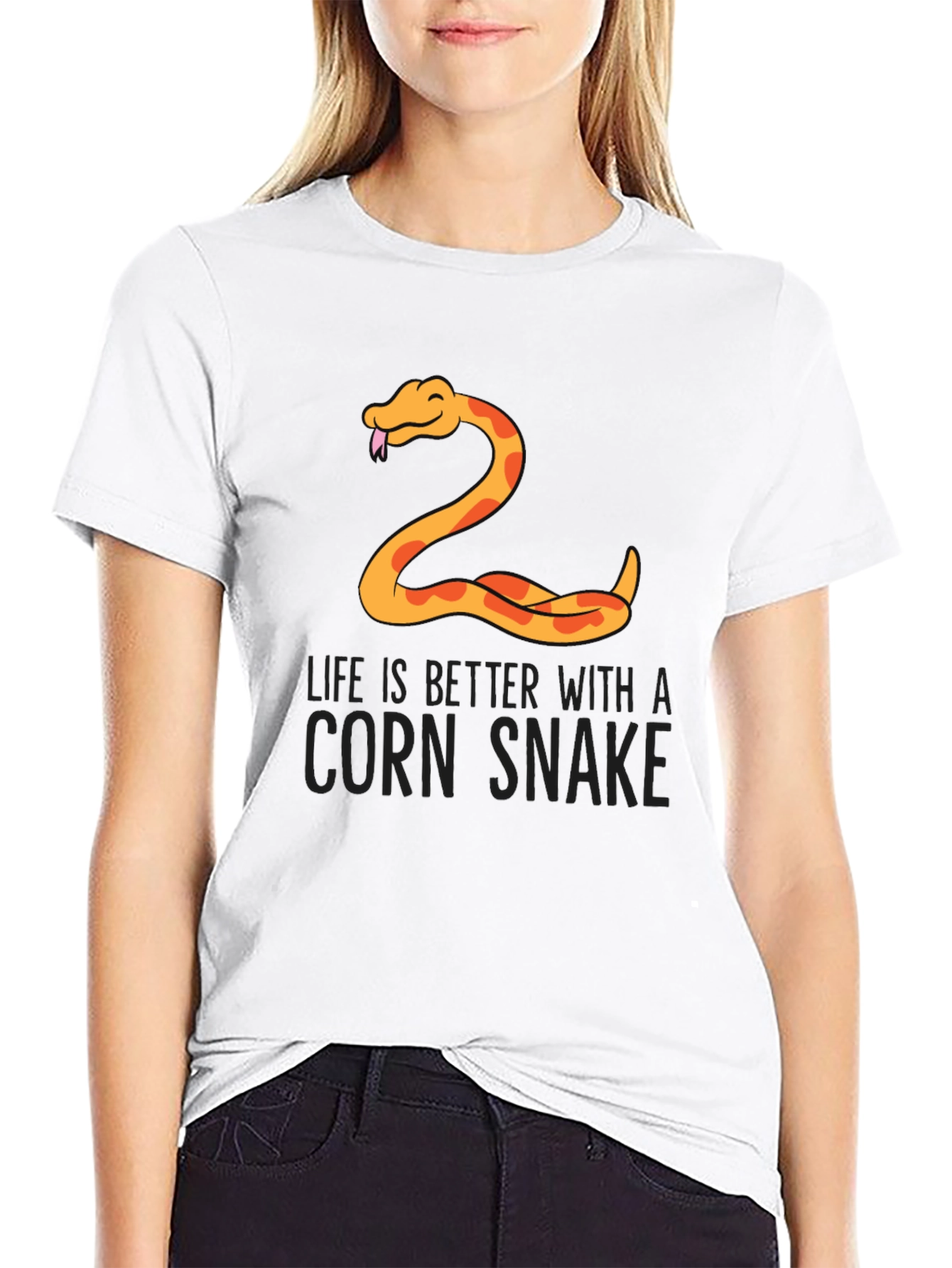 Black Corn Snake T-Shirt - Life is Better view 9