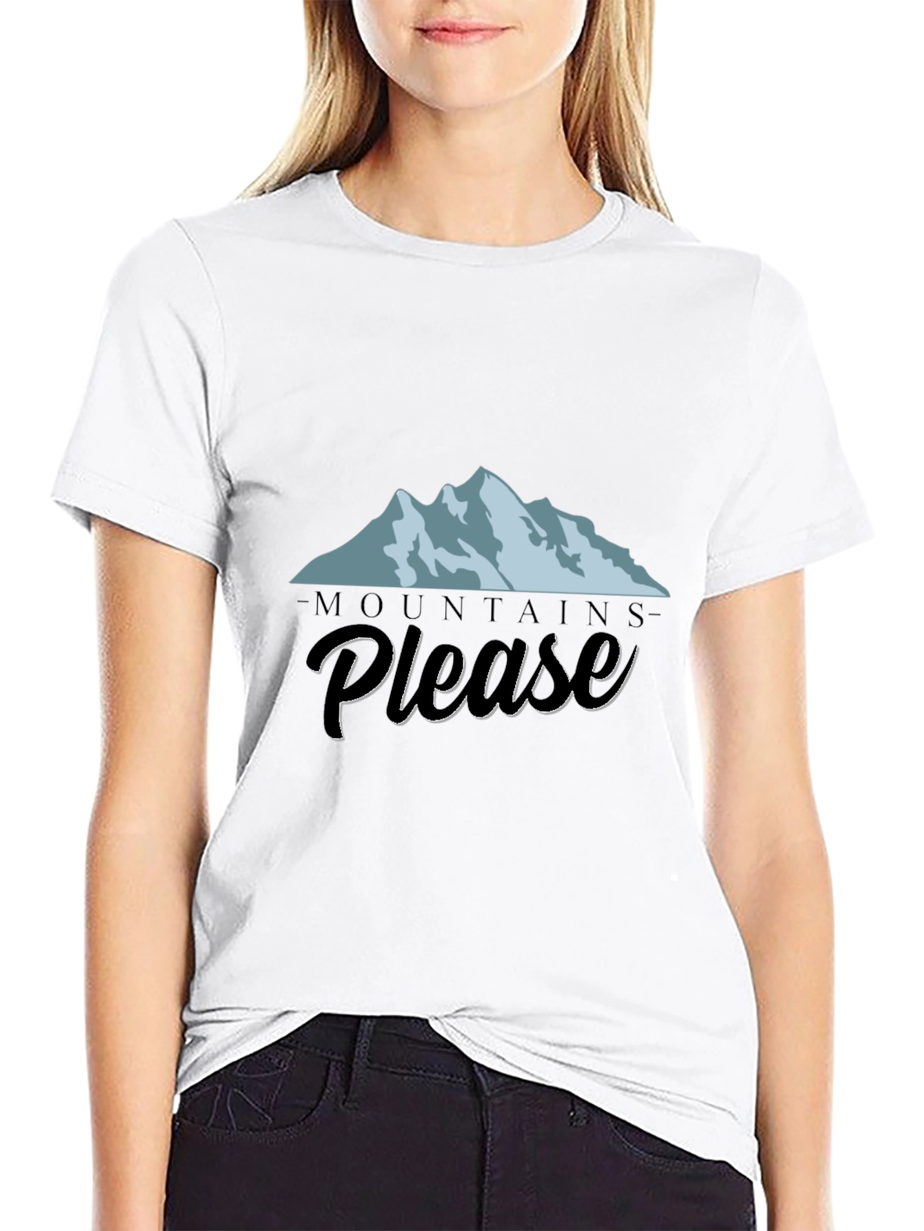 Black Mountains Please Graphic Tee - Black Cotton T-Shirt view 9