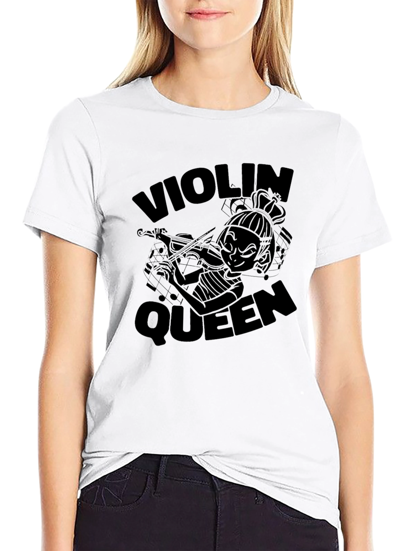Black Violin Queen Black T-Shirt view 9