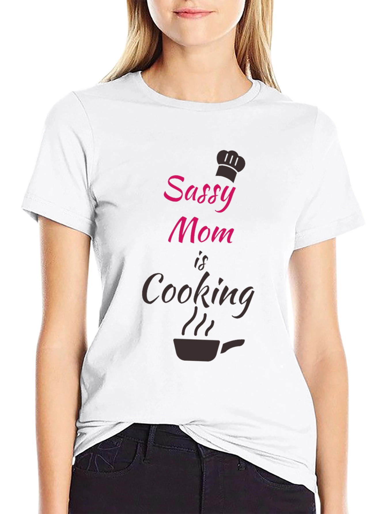 Black Sassy Mom Cooking Graphic Tee - Black view 9