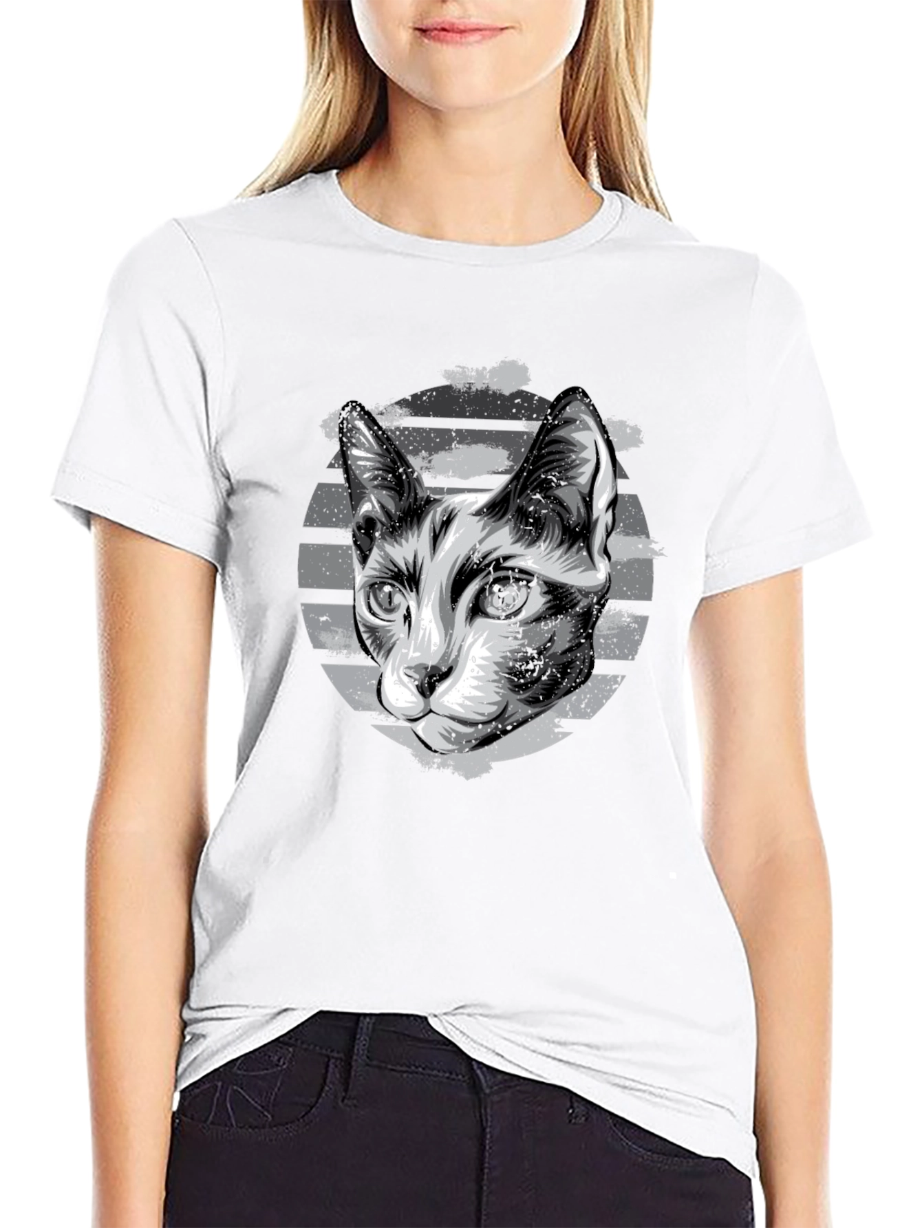 Black Cool Cat Graphic T-Shirt view 9