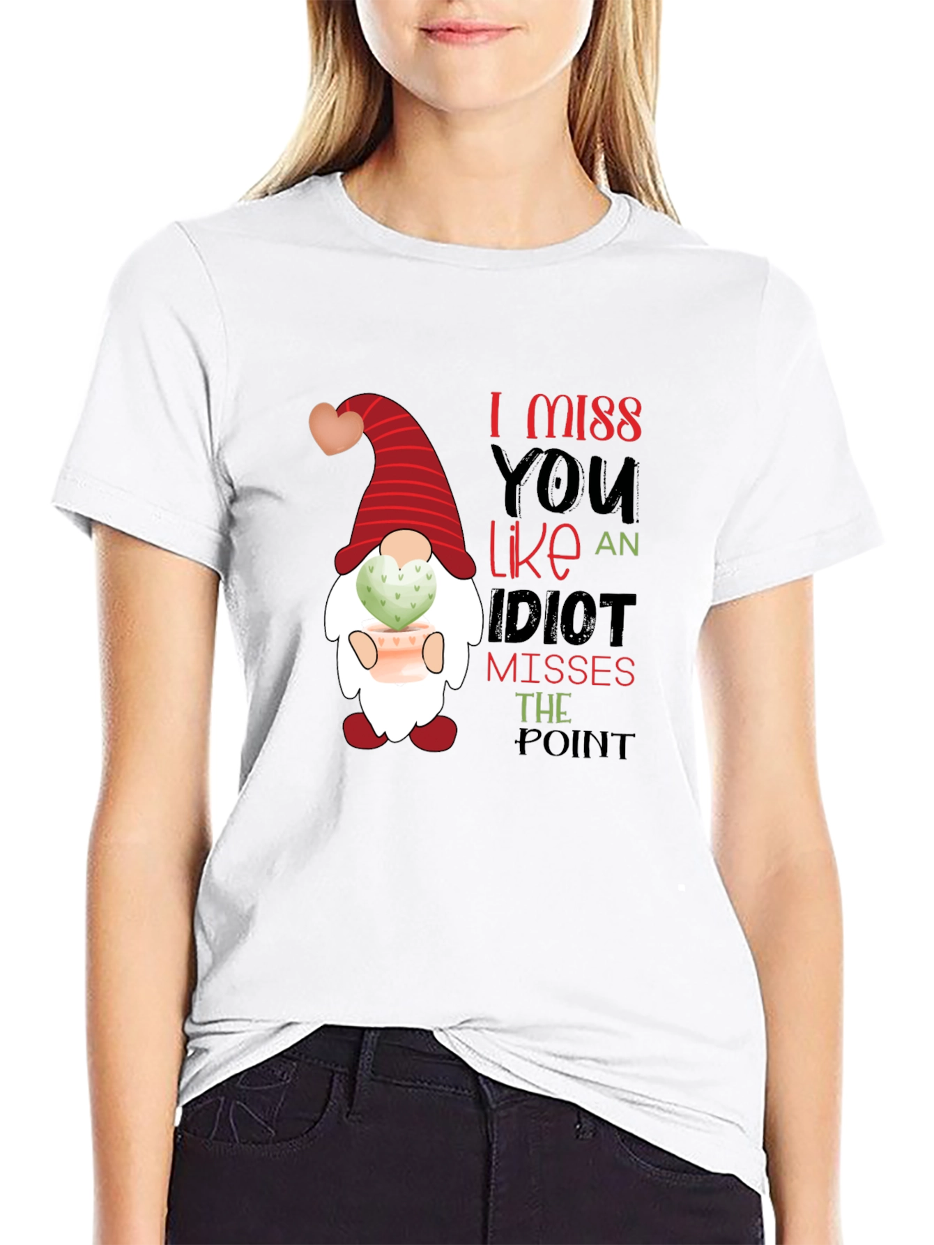 Black I Miss You Like an Idiot T-Shirt view 9