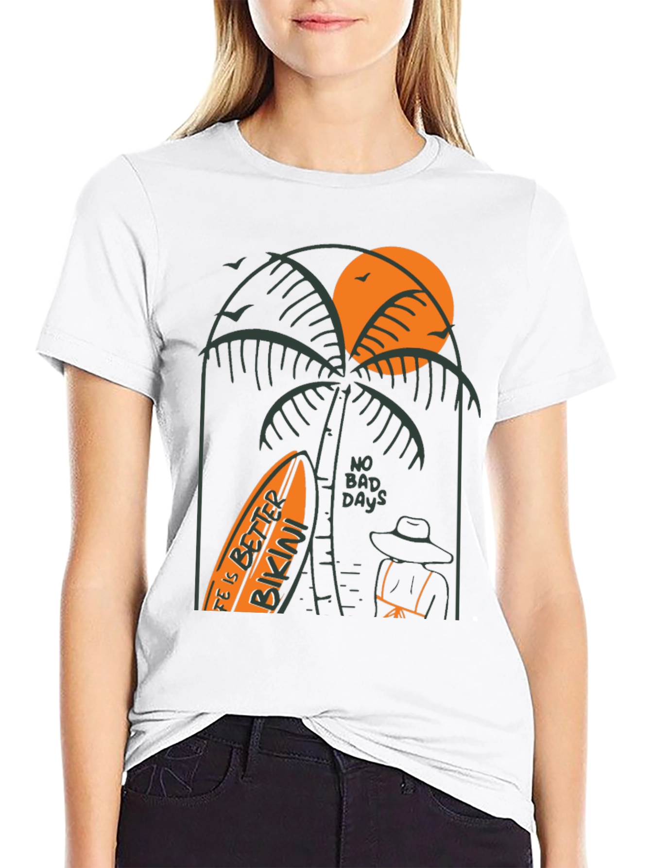 Black Beach Vibes Graphic Tee - Life is Better in a Bikini T-Shirt view 9