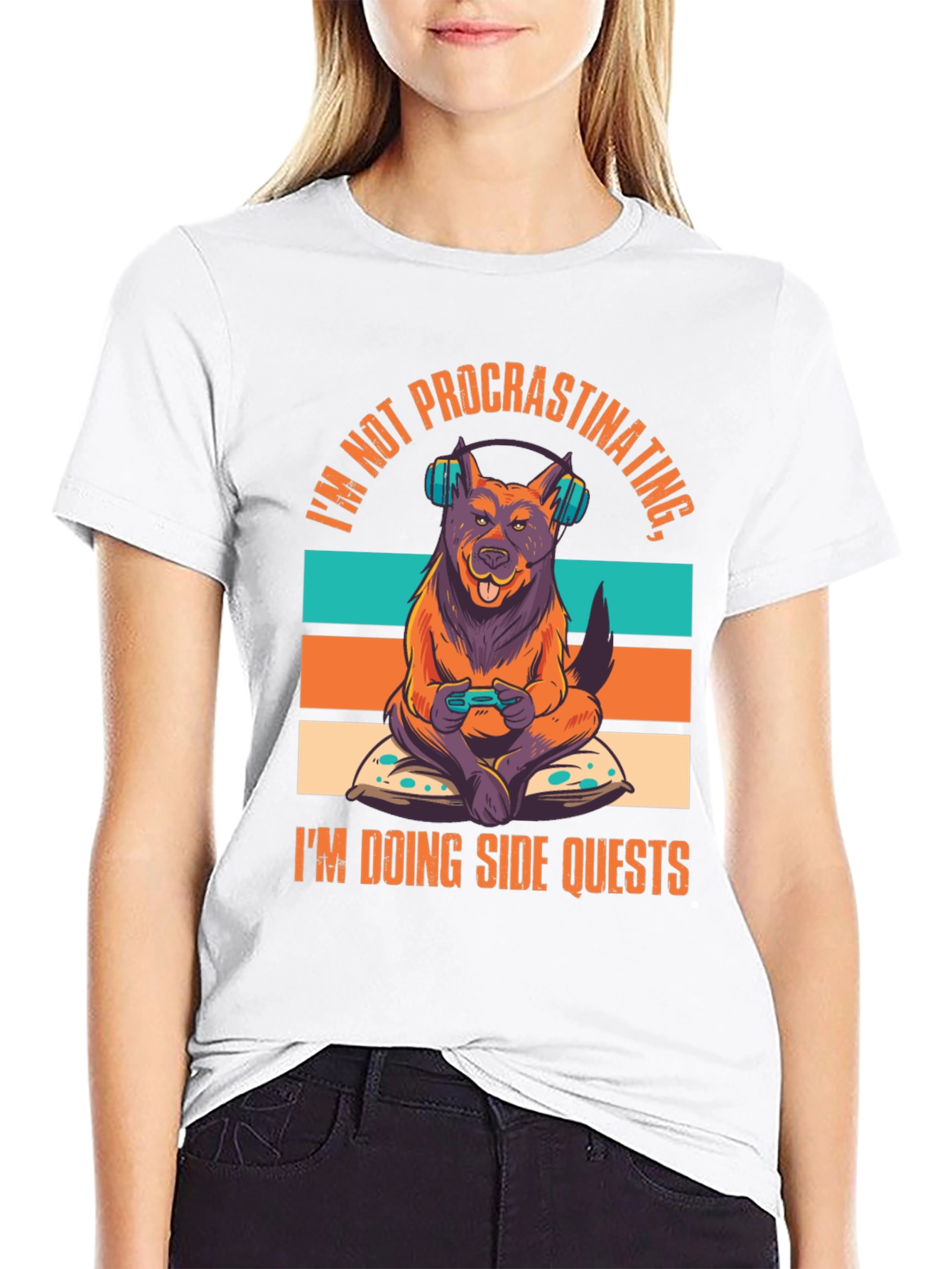 Black Dog Gamer T-Shirt - Not Procrastinating, Side Quests view 9